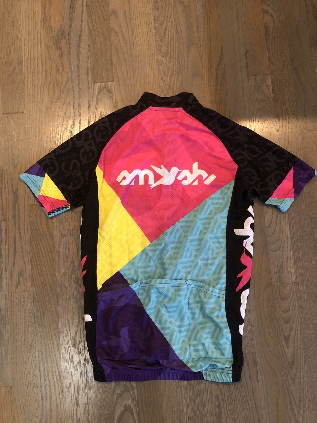 SMASHFEST QUEEN BLACK, PURPLE, GREEN YELLOW BIB SHORT CYCLING KIT SIZE SMALL