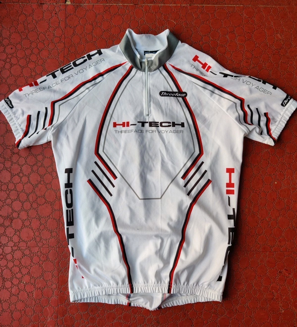 Threeface Cycling Shirt Jersey L Italy Hi-Tech for Voyager 1/4 Zip Elastic Waist