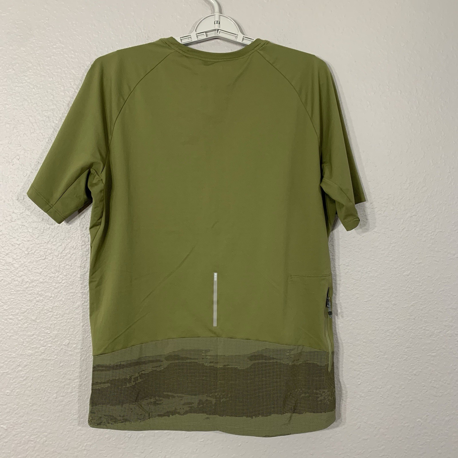 REI Co-op Link Pullover Green Camo Print Mens Cycling Jersey Pocket Size Medium