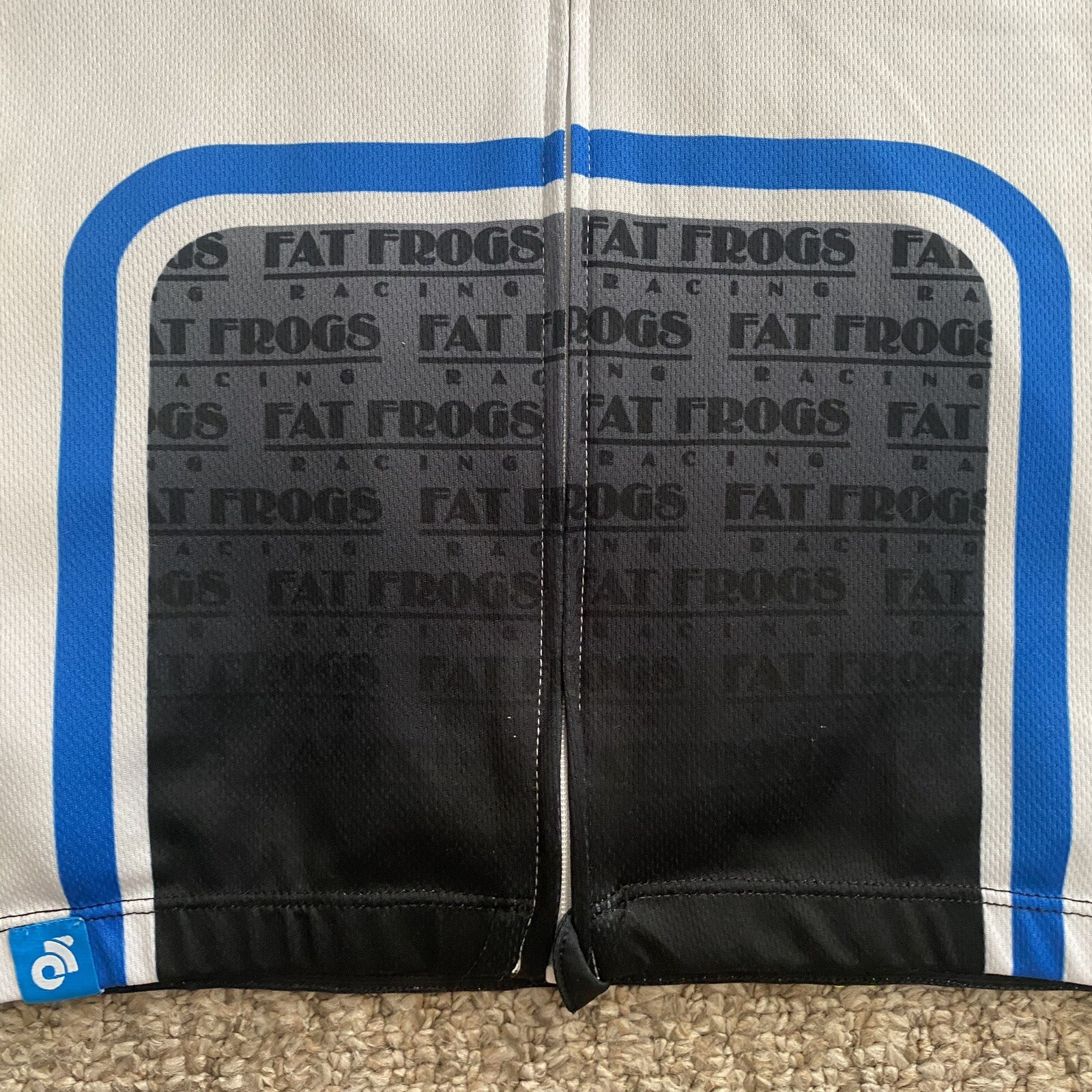 Champion System Cycling Jersey Fat Frogs Mens Large L White Race Cut Full Zip