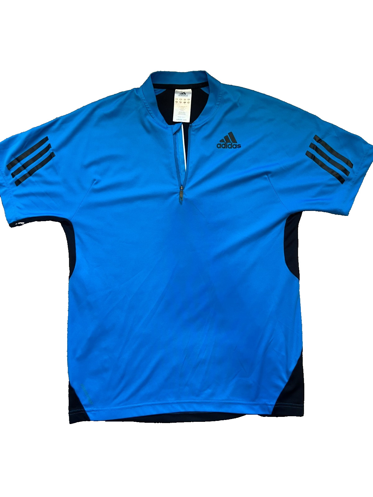 Adidas Short Sleeve Cycling Jersey Men’s Small 1/2 Zip Blue Breathable Blokecore