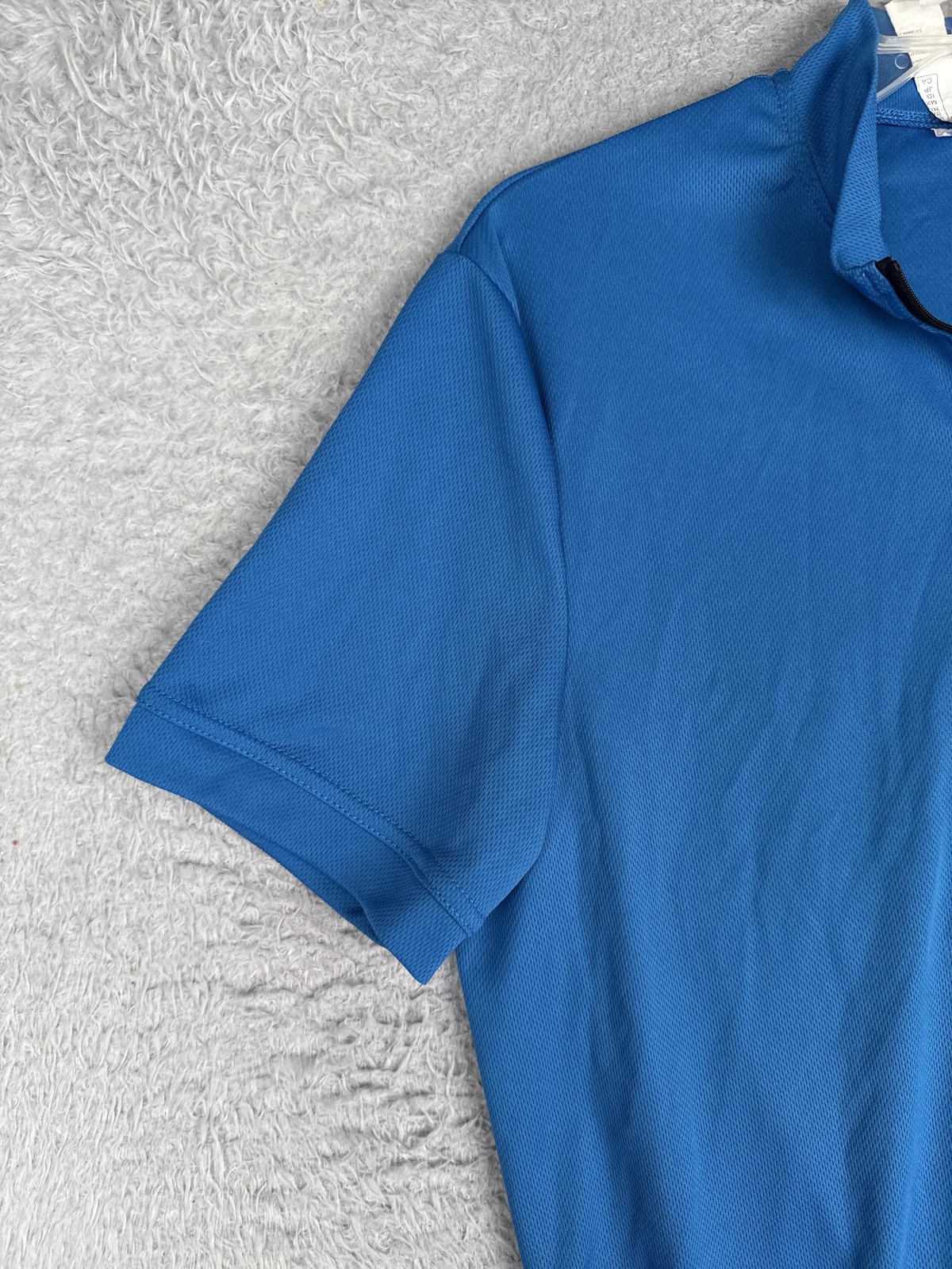 Spotti Cycling Jersey Mens Medium Blue 1/4 Zip Short Sleeve Pockets Bike Top