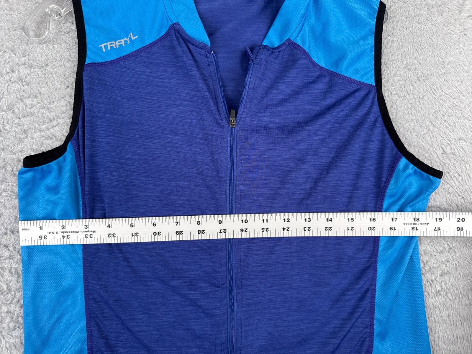 Trayl Cycling Jersey Women Extra Large Blue Tank Sleeveless Full Zip Polyester