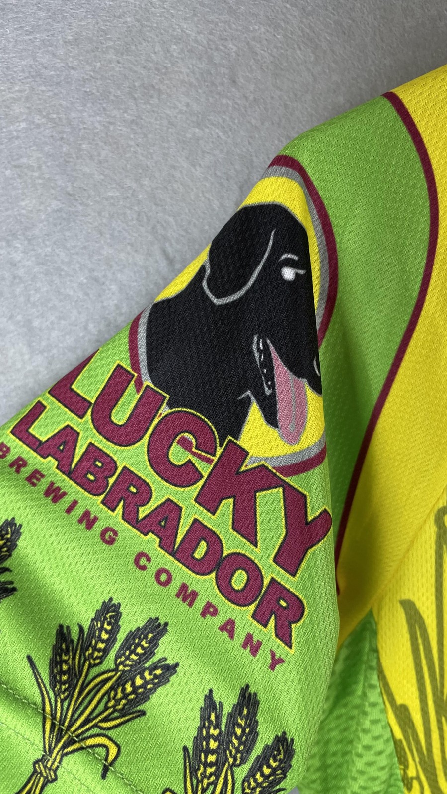 Retro Image Lucky Labrador Beer Cycling Jersey Womens Medium Yellow Full Zip