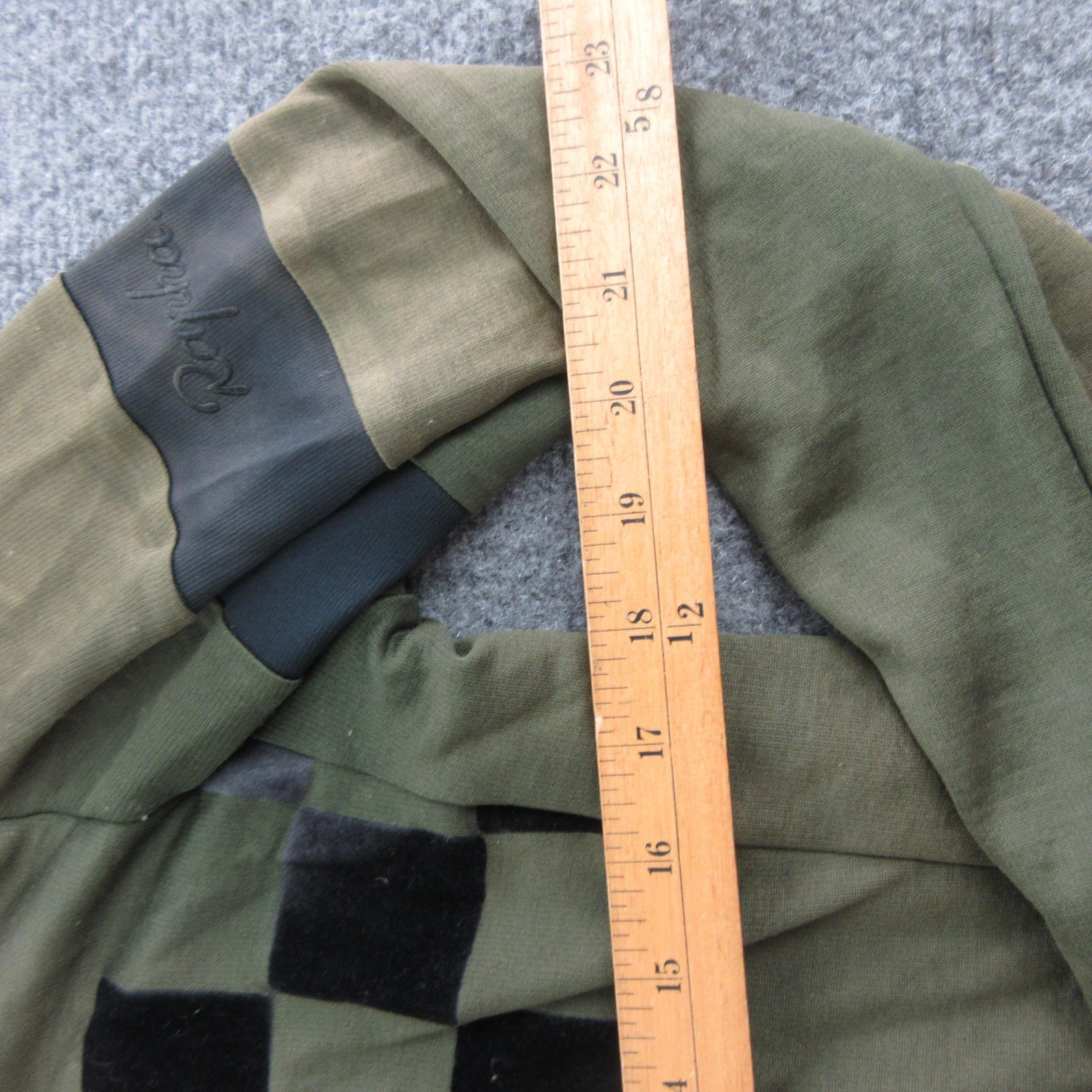 Rapha Cycling Jersey Mens Large Green Check Classic Long Sleeve Full Zip Bike