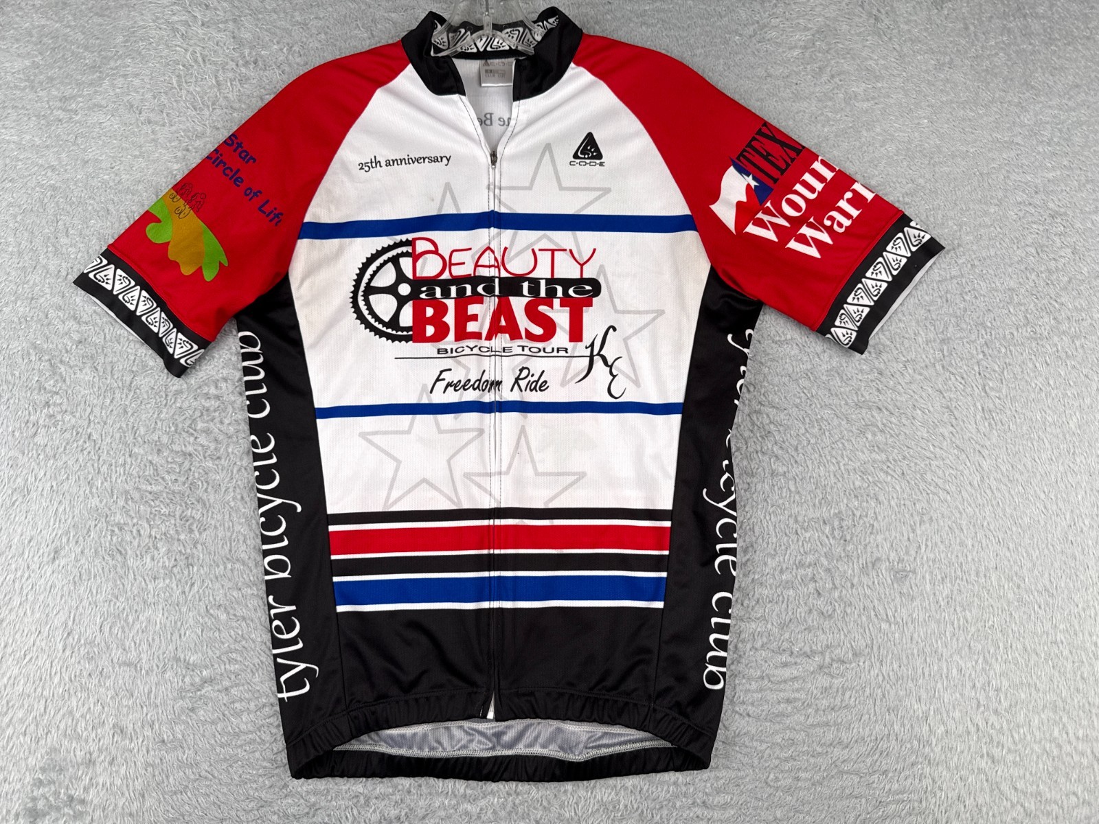 Code Cyling Jersey Adult Small Red Black Beauty And The Beast Freedom Ride