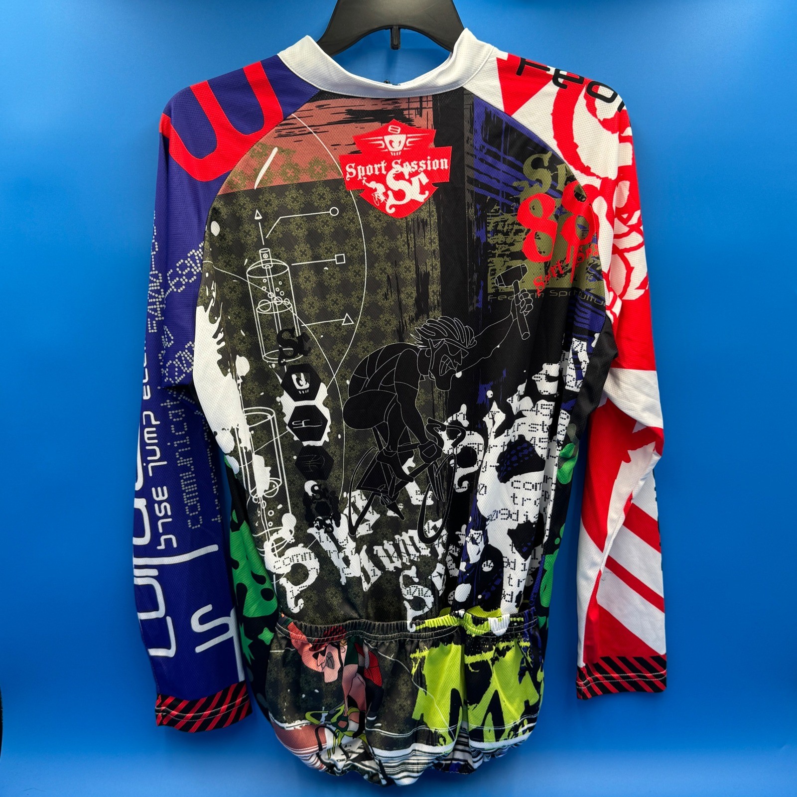 Paladin XXXL Long Sleeve Cycling Jersey Graphic Print Full Zip Mens