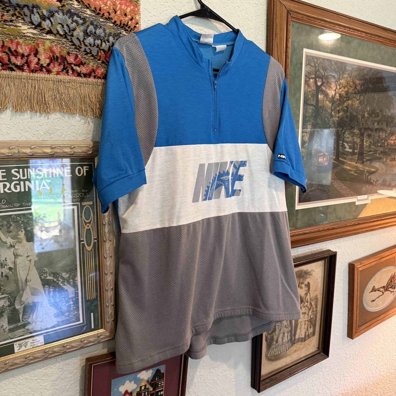 Vintage 80s RARE Nike Designer Cycling USED Sports Jersey Size Large