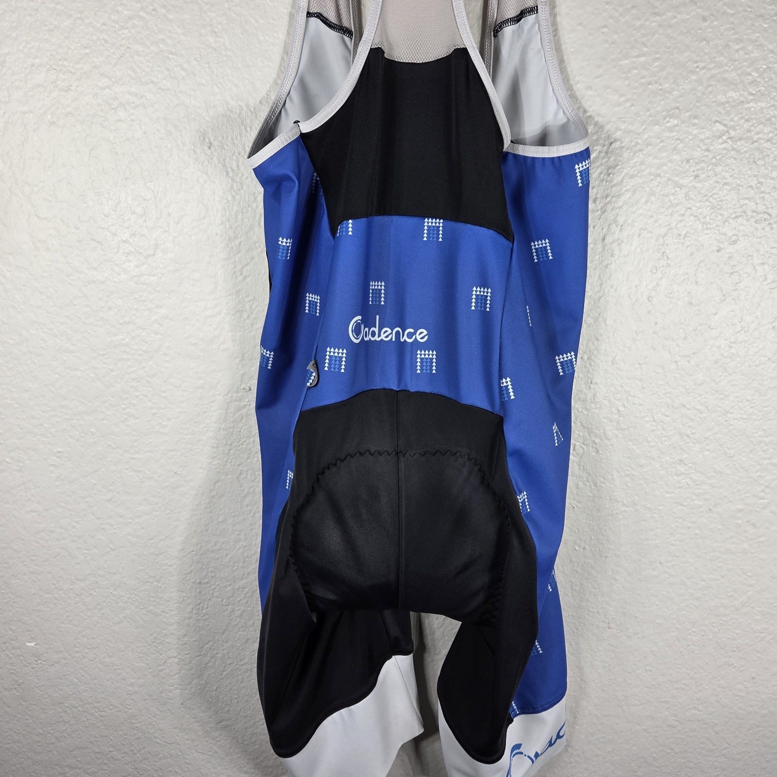 Cadence Men’s Race Fit Biking Cycling Bid Shorts Size S Blue White Padded