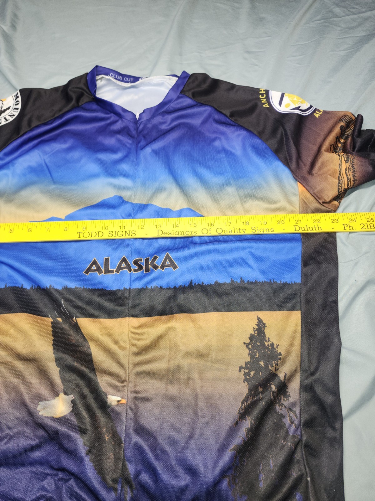 NimbleWear 1/2 Zip Club Cut Cycling Biking Jersey Alaska Eagle Mens Size XXXXL