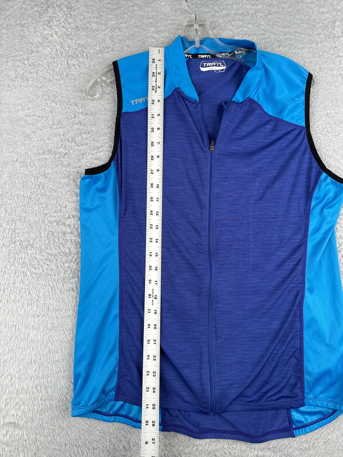 Trayl Cycling Jersey Women Extra Large Blue Tank Sleeveless Full Zip Polyester