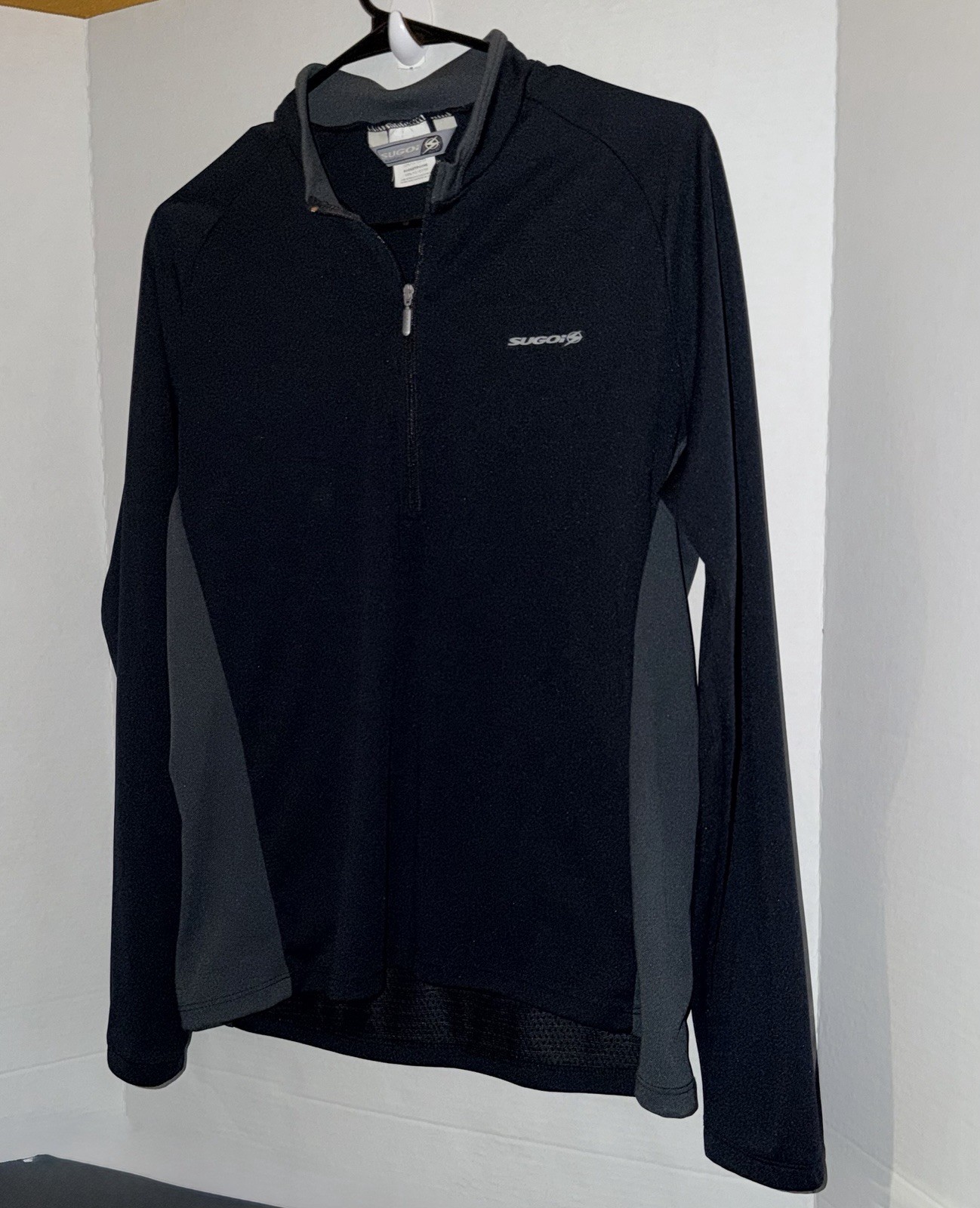 Sugoi Women’s M Long Sleeve 1/4 Zip Mock Neck Cycling Jersey Black/Gray