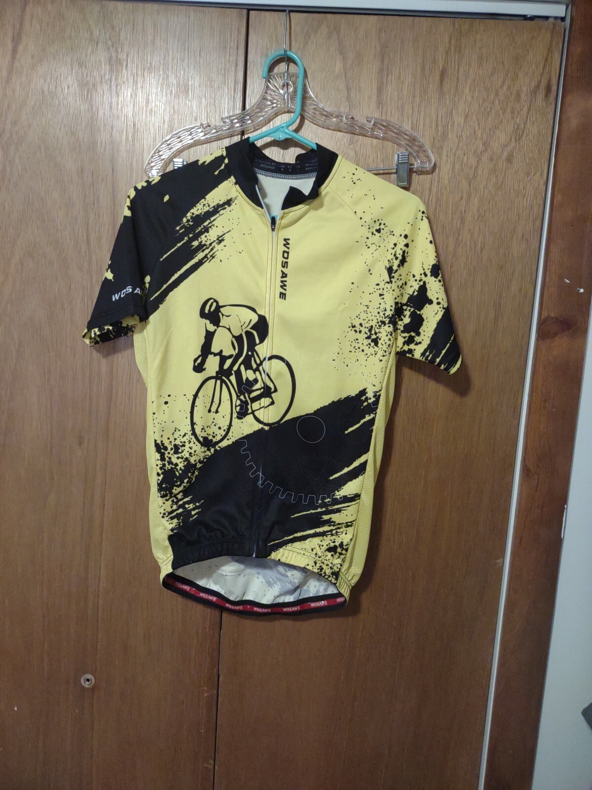 Wosawe cycling jersey Medium Elastic Waist Full Length Zipper Vented Lightweight