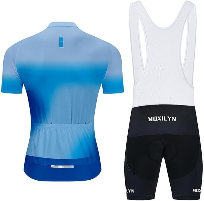 Mens Bike Shirts and Cycling Bibs Short with 20D Gel Pad Biking Clothing Set-L