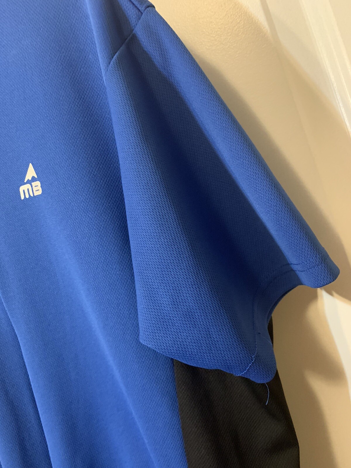 Mt Borah XL Black Blue Half Zip Cycling Jersey 3 Bottle Pockets 100% Micro-Poly