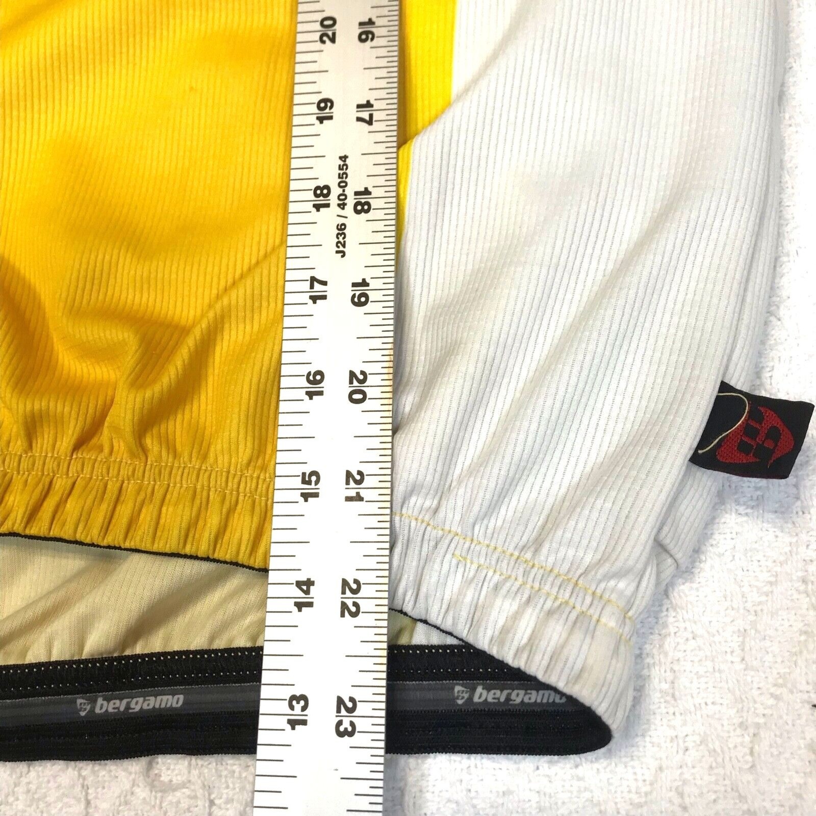 Bergamo MB Cycling Jersey Mens M Yellow Full Zip Pockets Frog Label Made Italy