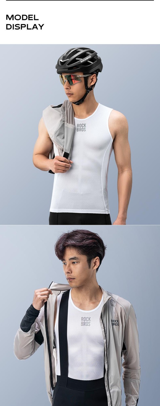 Rockbros Bike Vest Breathable Men’s Sleeveless Short Summer Undershirt Windbreak