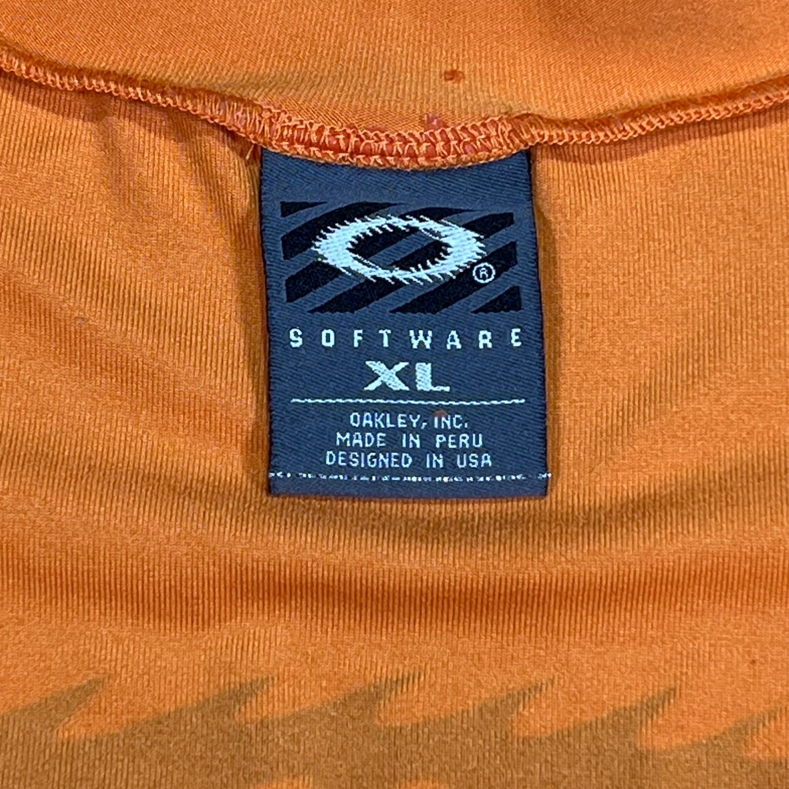 Oakley Software Mens XL Cycling Vest Orange Quarter Zip Sleeveless vintage