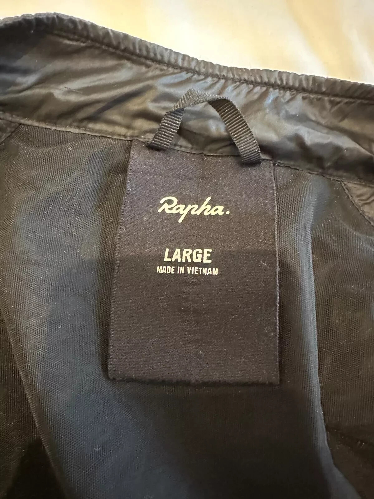 USED BLACK RAPHA BREVET INSULATED HI VIZ CYCLING JACKET LARGE