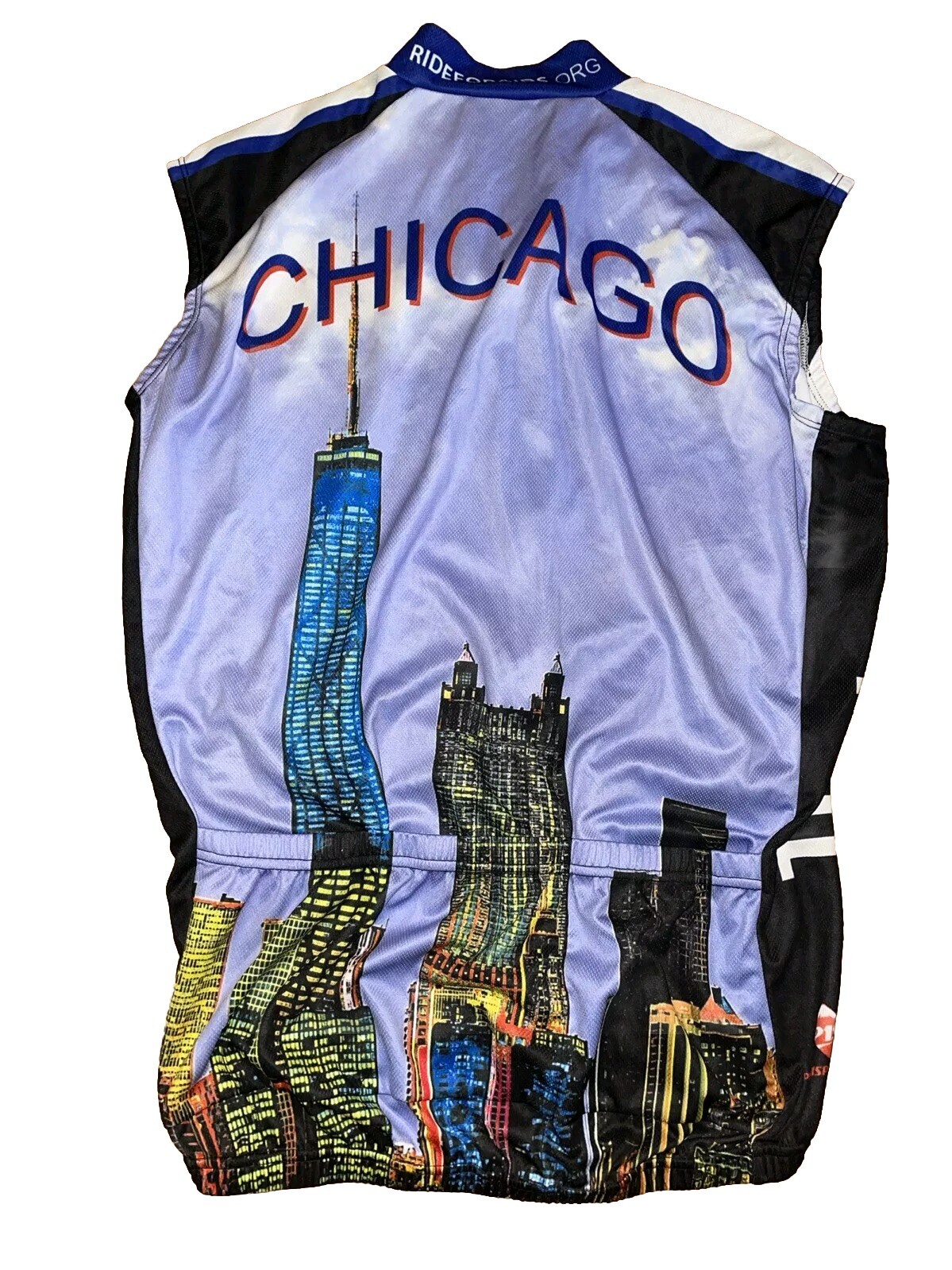 Pre-Owned Cycling Jersey Mens Size L 10th Annual Ride For AIDS Chicago