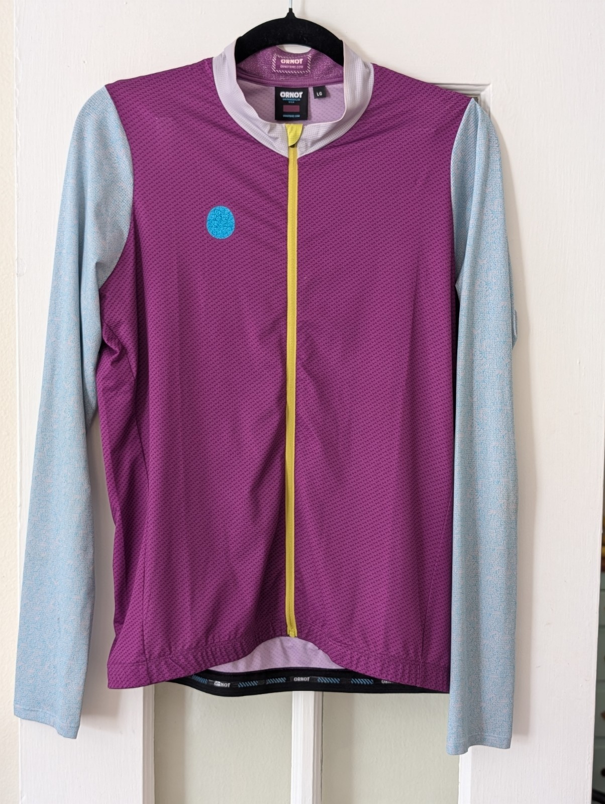 Ornot Men’s Nordic Collection Long Sleeve Cycling Jersey Purple Blue Large