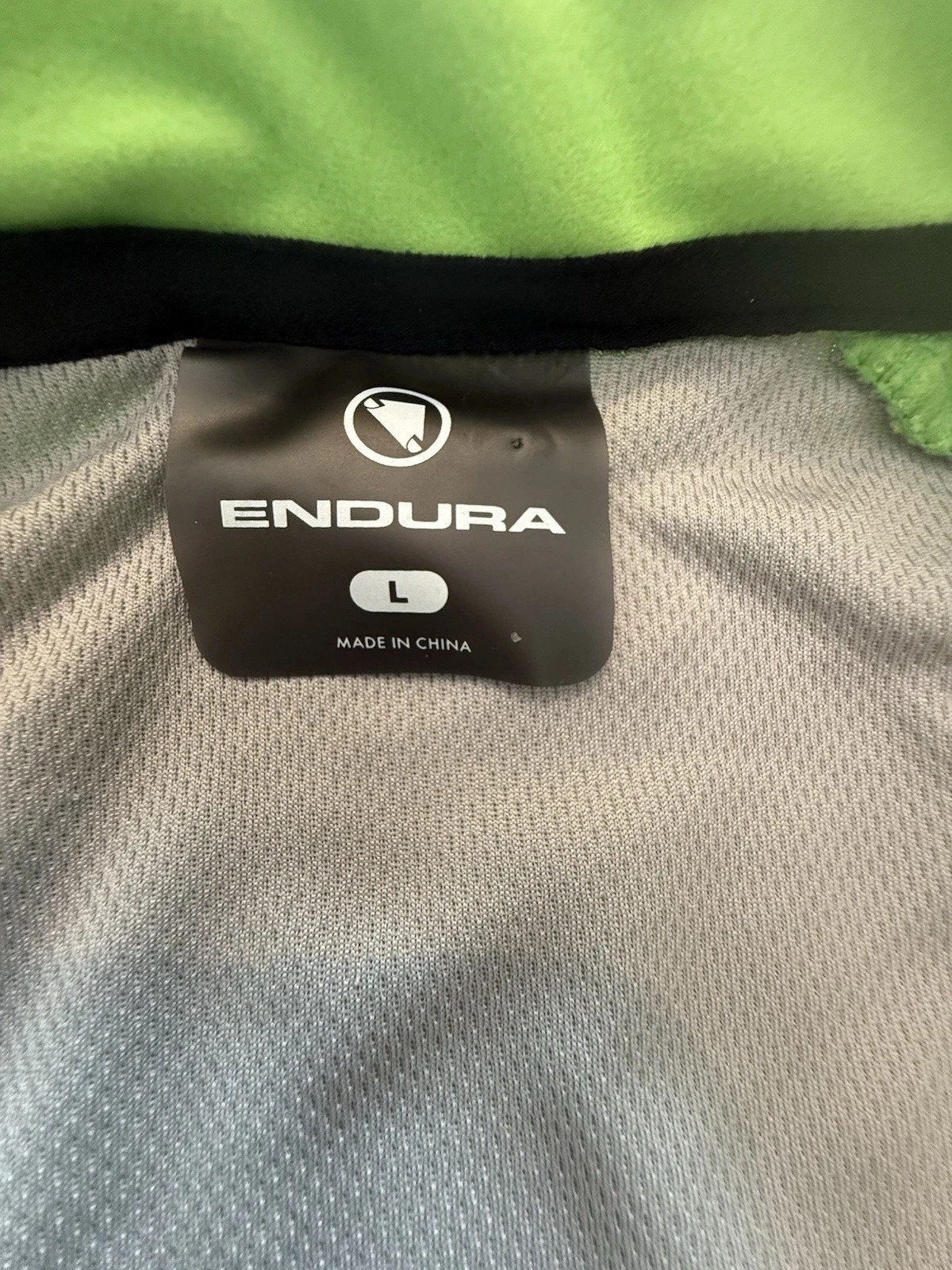 Endura Cycling Jersey Bicycle Long Sleeve Full Zip Neon Green Reflector Men L