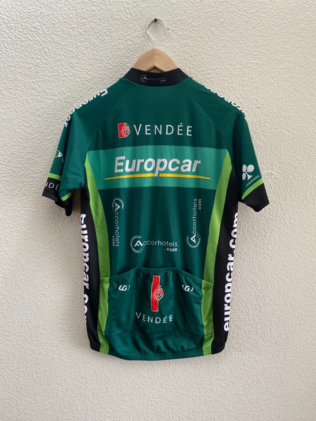 Vintage Europcar Team Cycling Jersey Large Louis Garneau 100% Polyester Full Zip