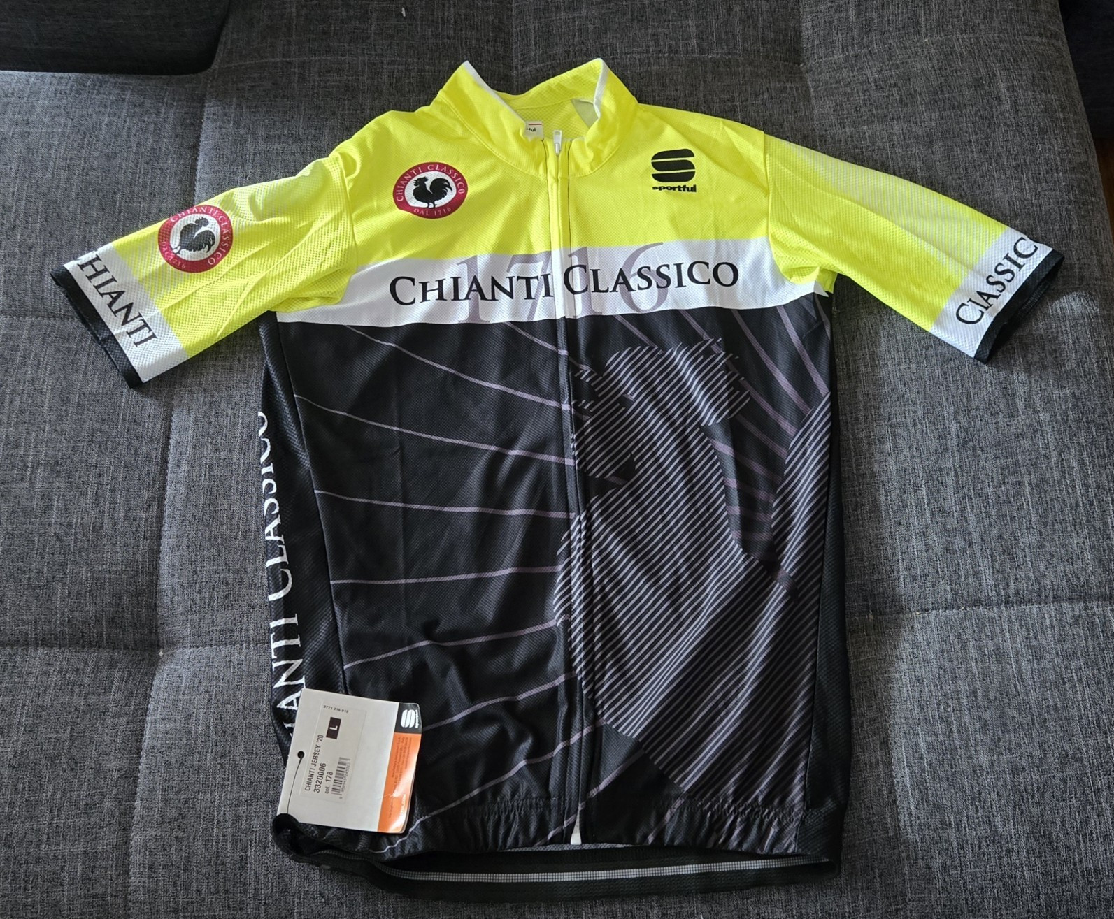 Sportful Chianti Jersey ’20 Men’s L Yellow/Black Full Zip Pockets