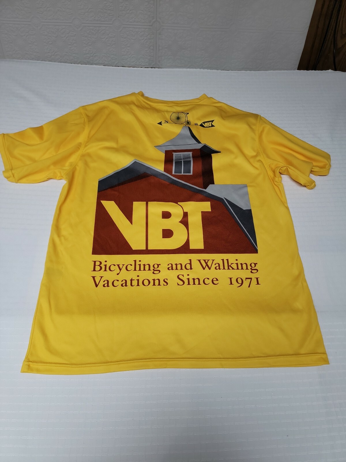 Louis Garneau Mens Yellow Short Sleeve Cycling 100% Polyester Shirt Size Large