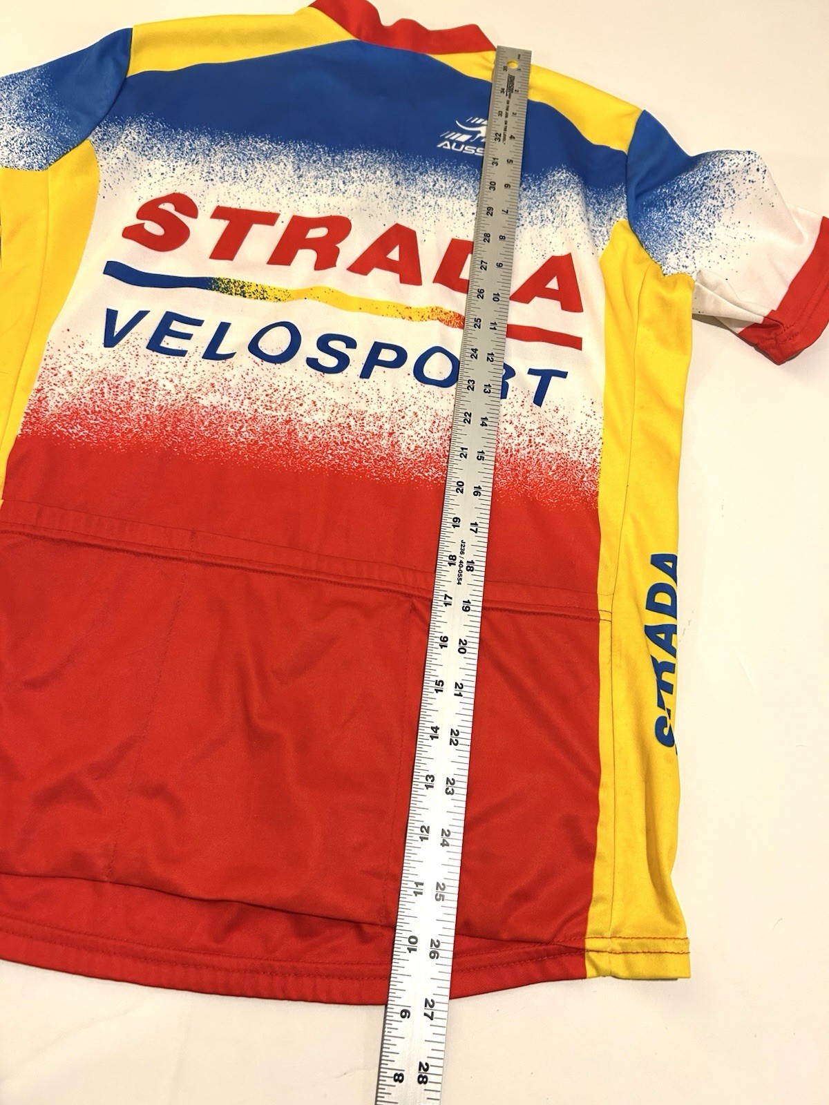 Aussie Strada Velosport Cyclist Jersey 38″ Chest Tri-Pocket Sweat Wick Bike Wear