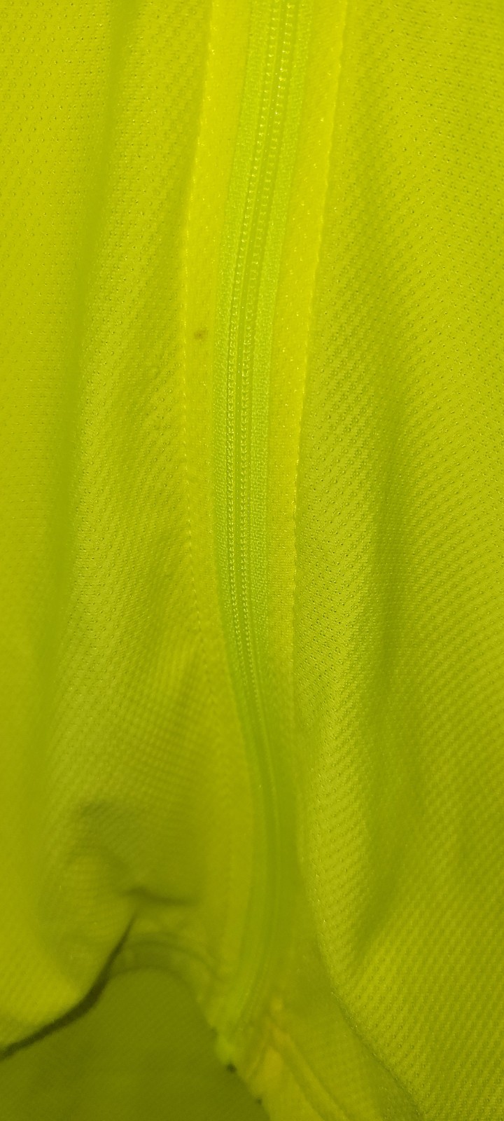 Louis Garneau Mens Large Neon Yellow Full Zip Breathable Back Pocket Race Jersey