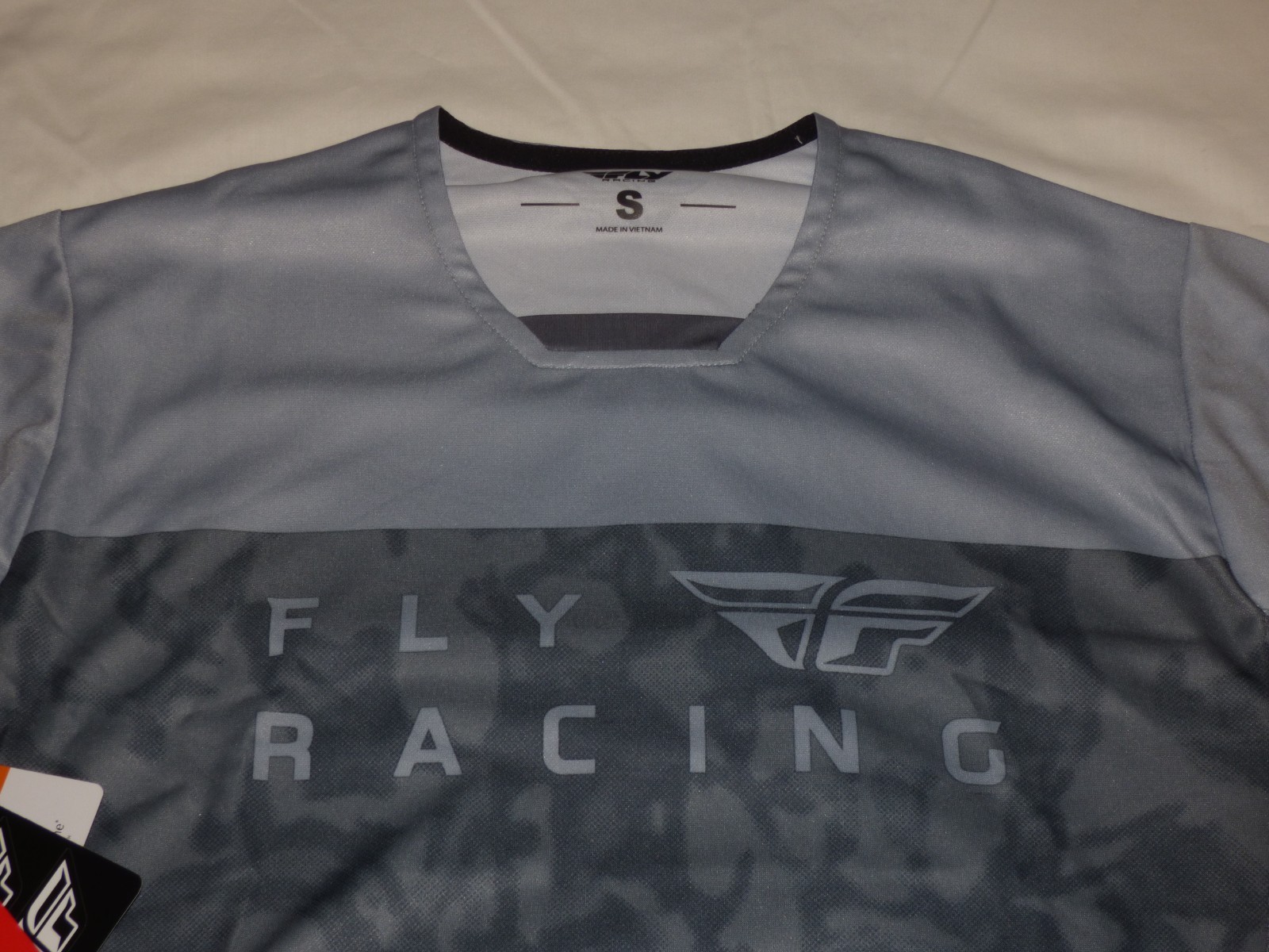 New FLY RACING Adult Small RADIUM Jersey Grey Camo Pro Fit NIP Bicycle Bike
