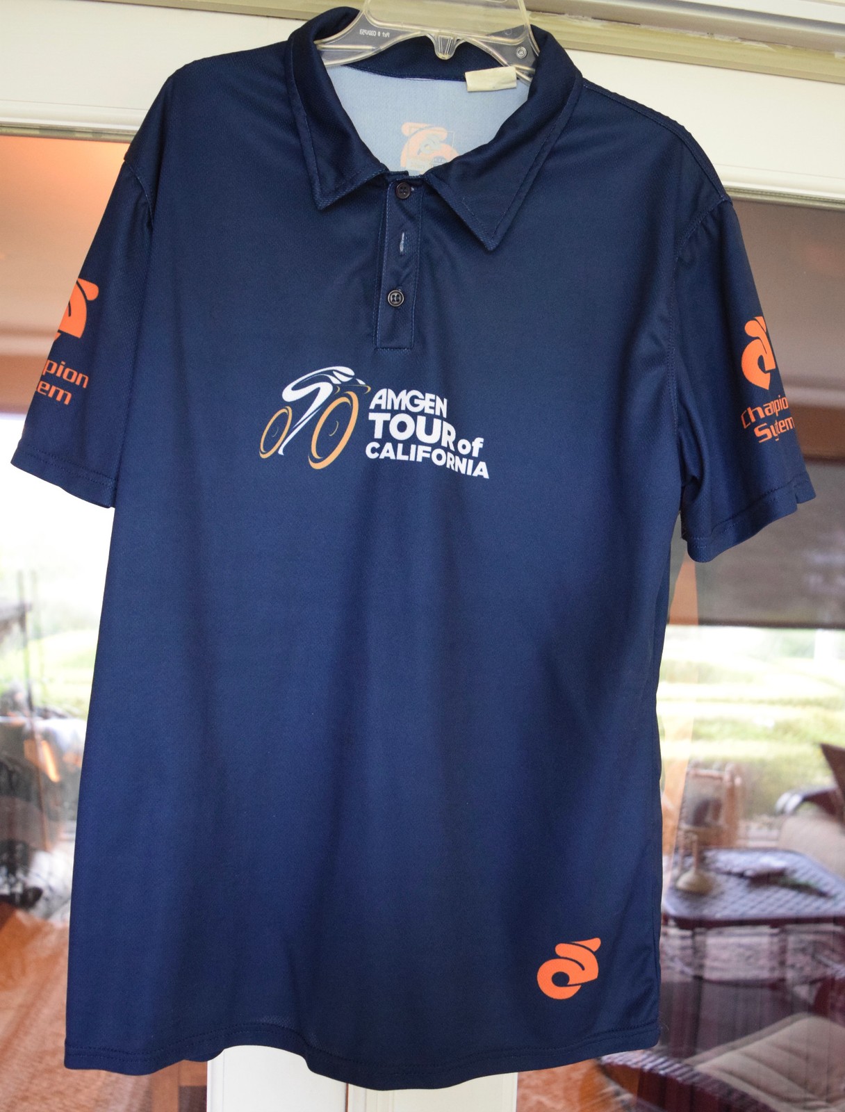 Vintage AMGEN TOUR OF CALIFORNIA Mens LARGE Shirt 100% Cotton Cycling Jersey