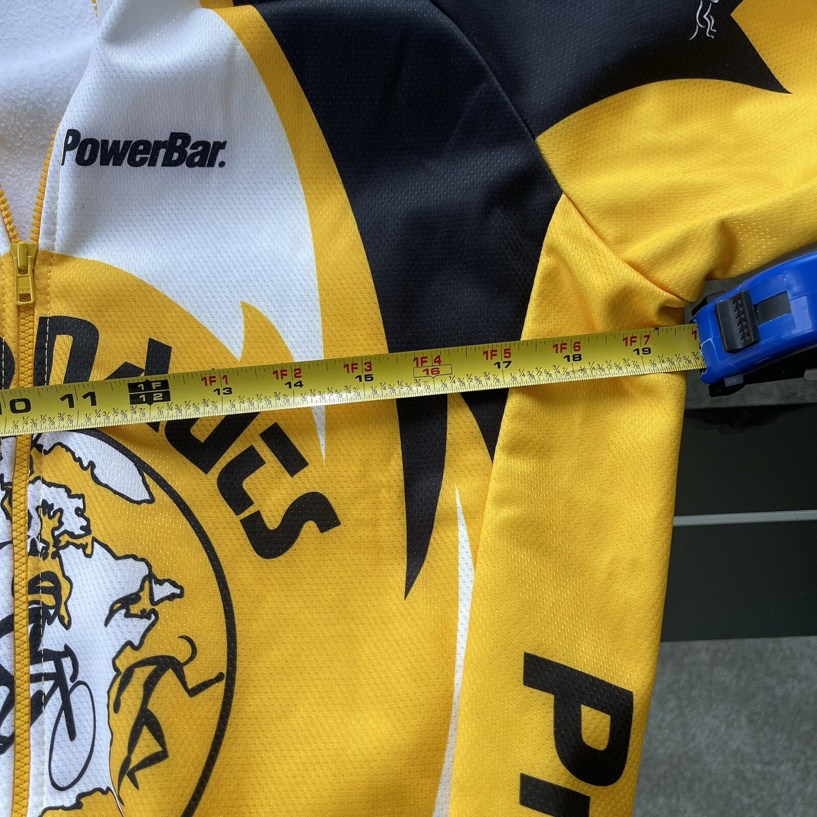 VOmax Cycling Jersey Mens Small Yellow Black White Pockets Cyclone Racers