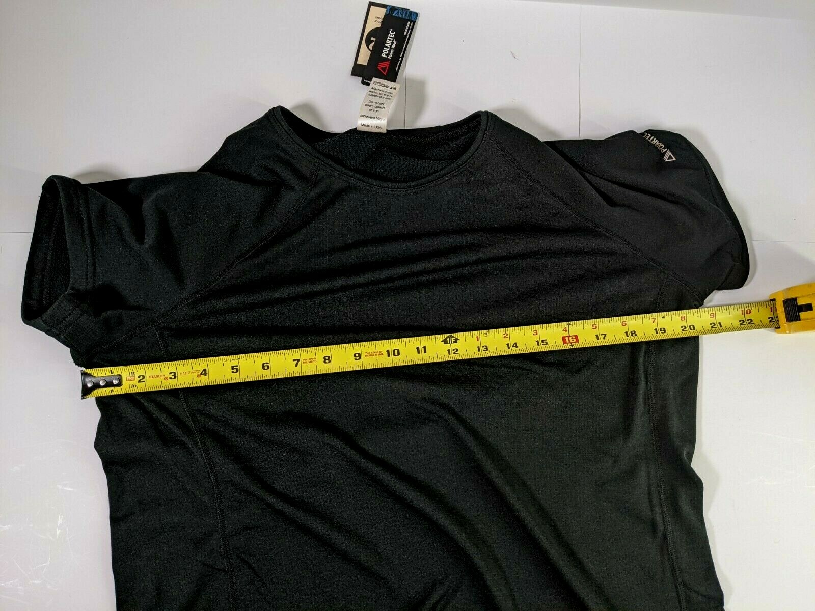 New Polartec C2 Black Base Layer Wool Short Sleeve Top Mens XL Performance