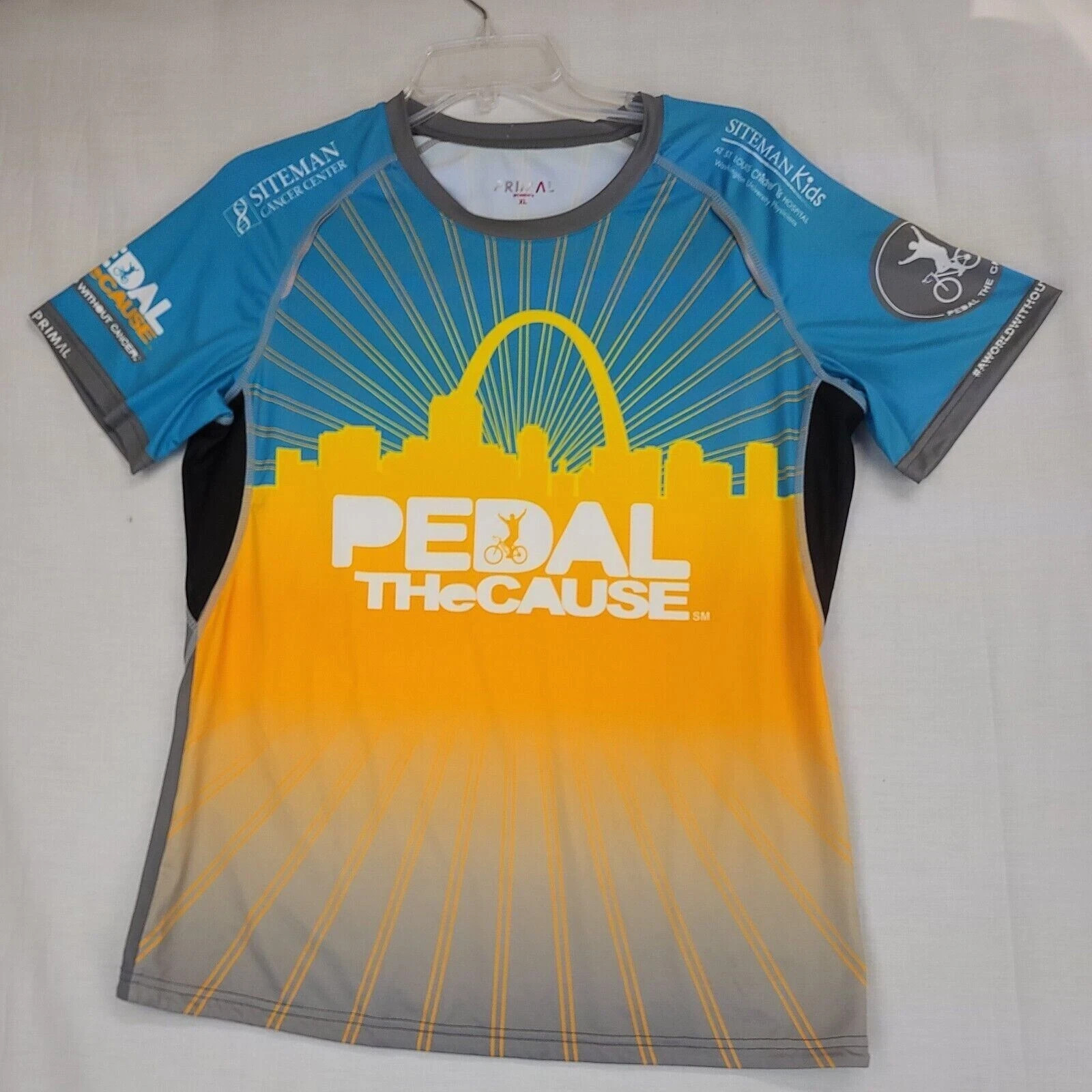 Primal Cycling Shirt Womens XL Jersey Pedal The Cause St louis All Over