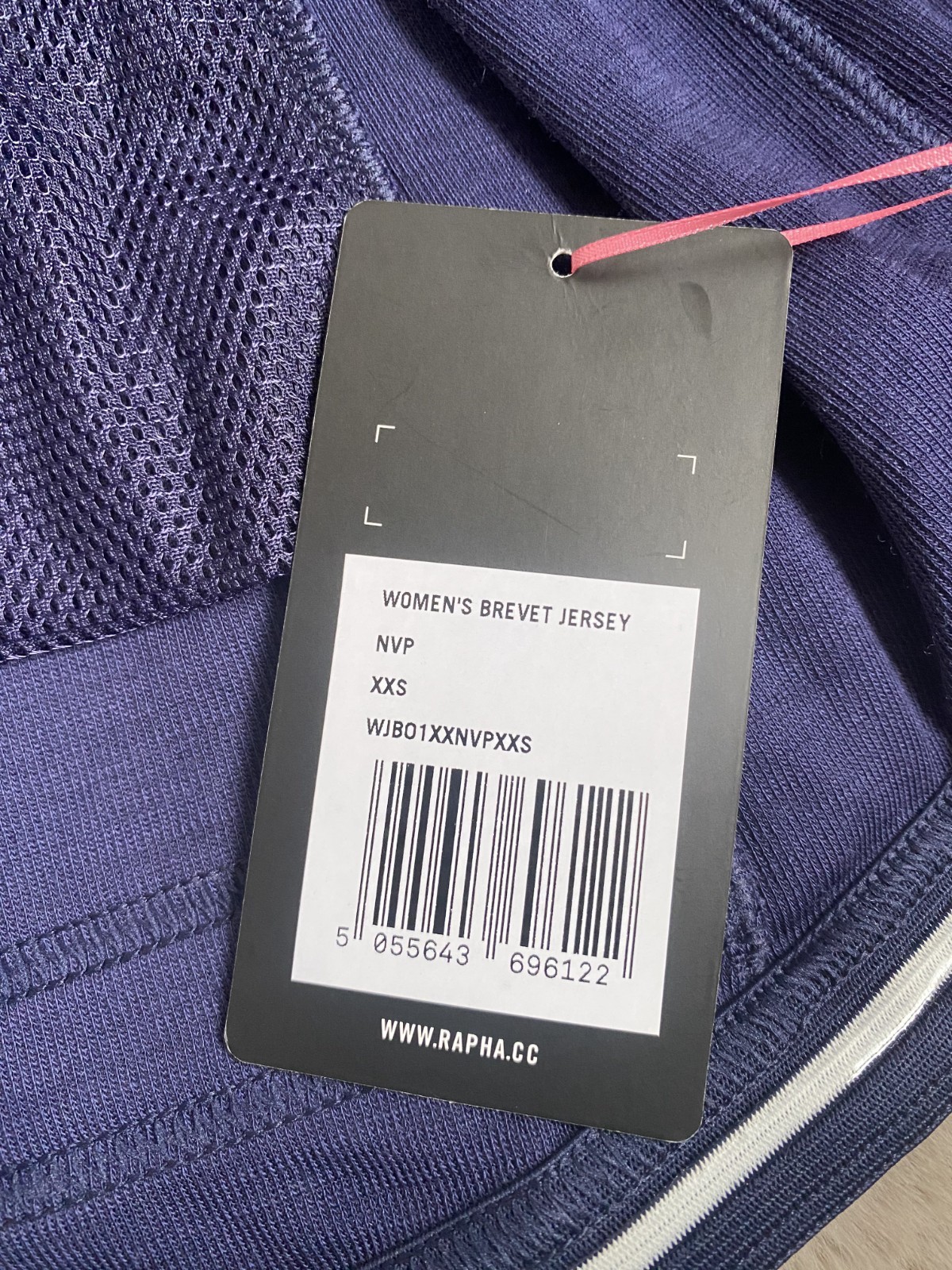 Rapha Womens Brevet Cycling Jersey Dark Navy Blue Pink Merino Wool Size XXS