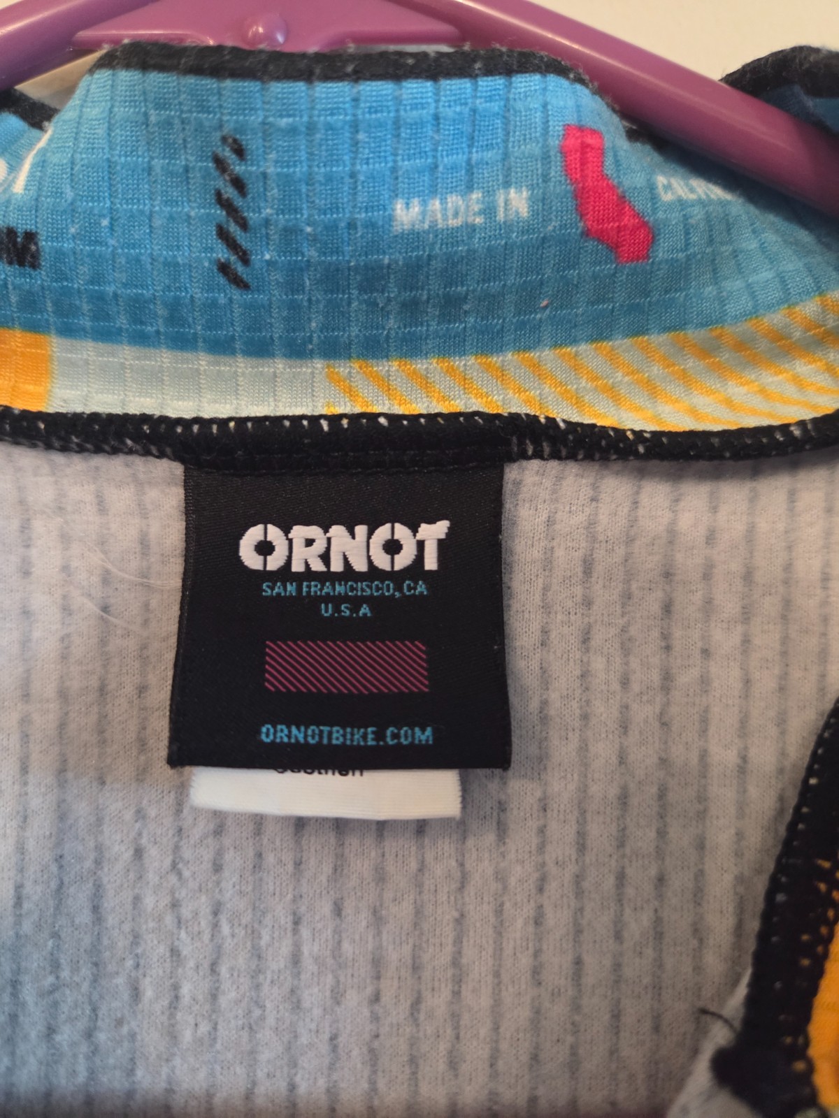 Ornot Men’s S GeoTherm Cycling Long Sleeve Grid Thermal Jersey black/light blue