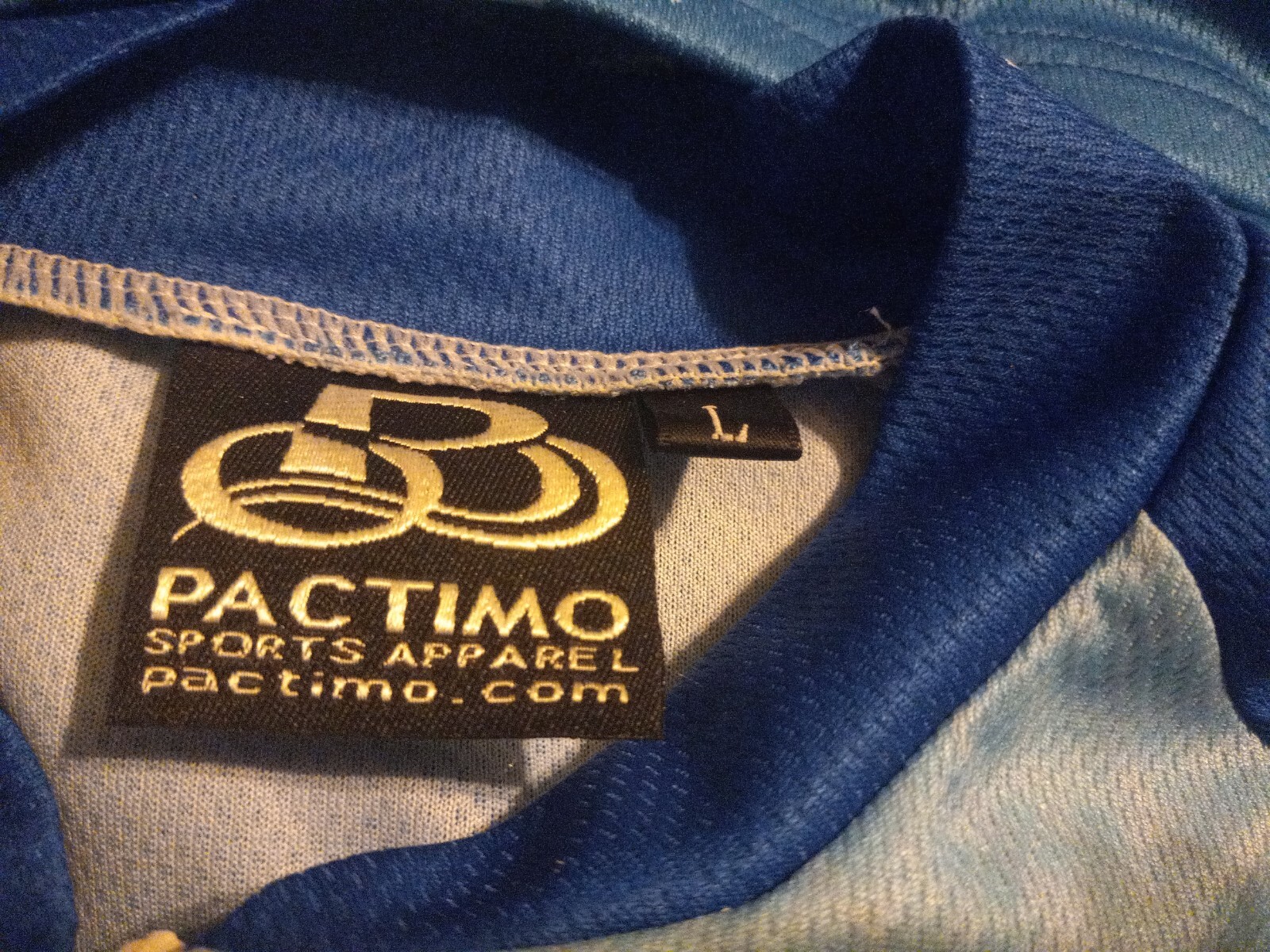 Pactimo Men’s Full Zip Cycling Shirt 3 Back Pockets Size L Multicolor