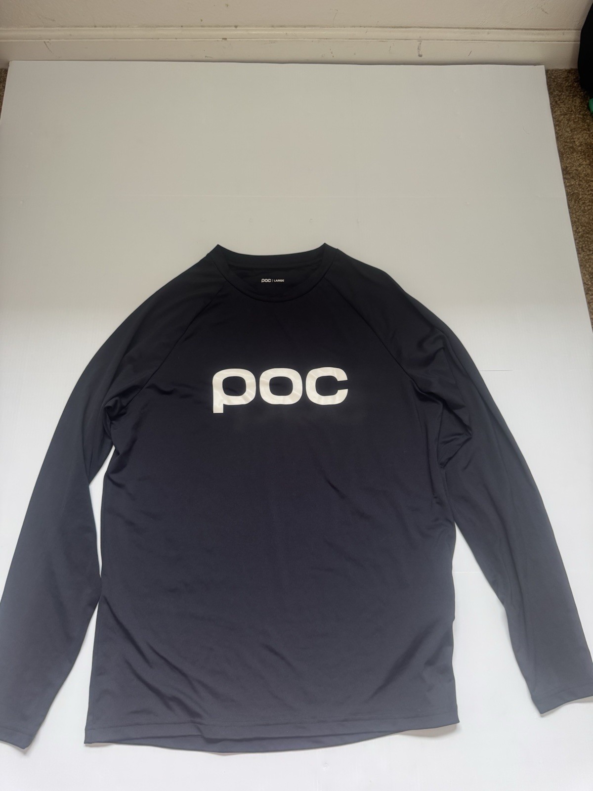 POC Men’s Large Long Sleeve Cycling Jersey Dark Gray MTB Mountain Bike Shirt