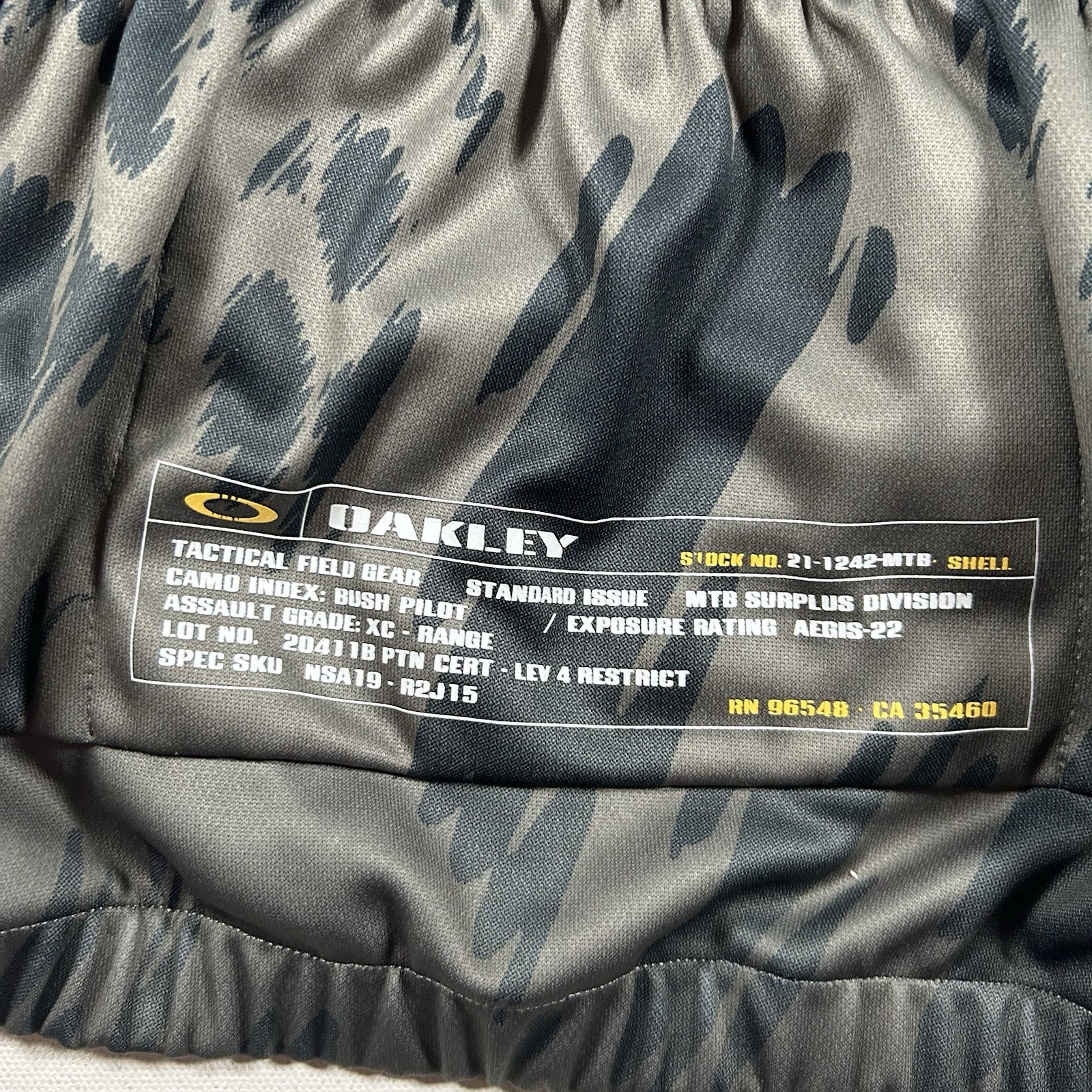 Vintage Oakley Cycling Jersey Size L Tactical Field Gear Scatter Logo Gorpcore