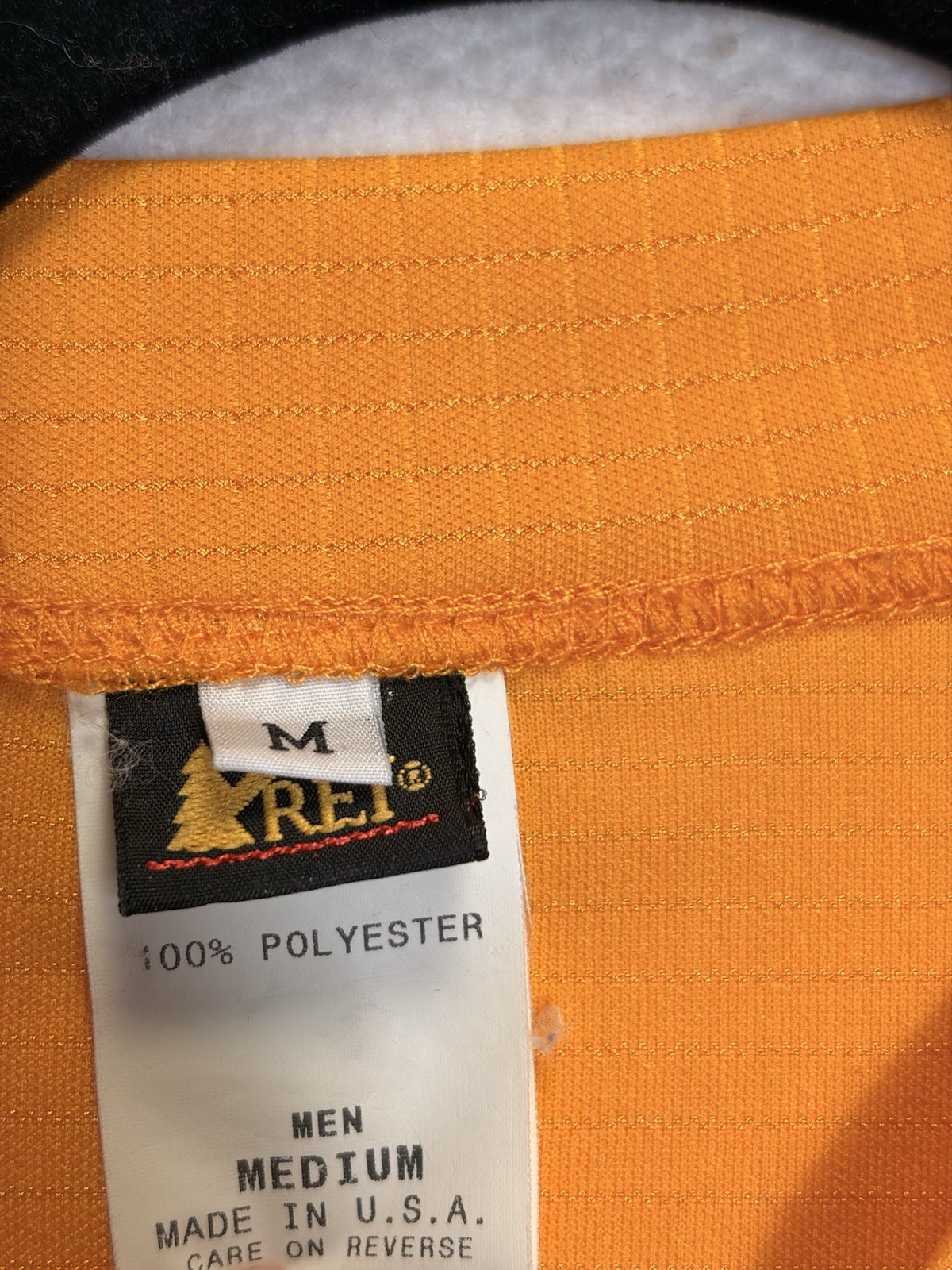 Vtg REI Trionfo Men’s Cycling Jersey, Gold/Black (Orange) Short Sleeve Zip