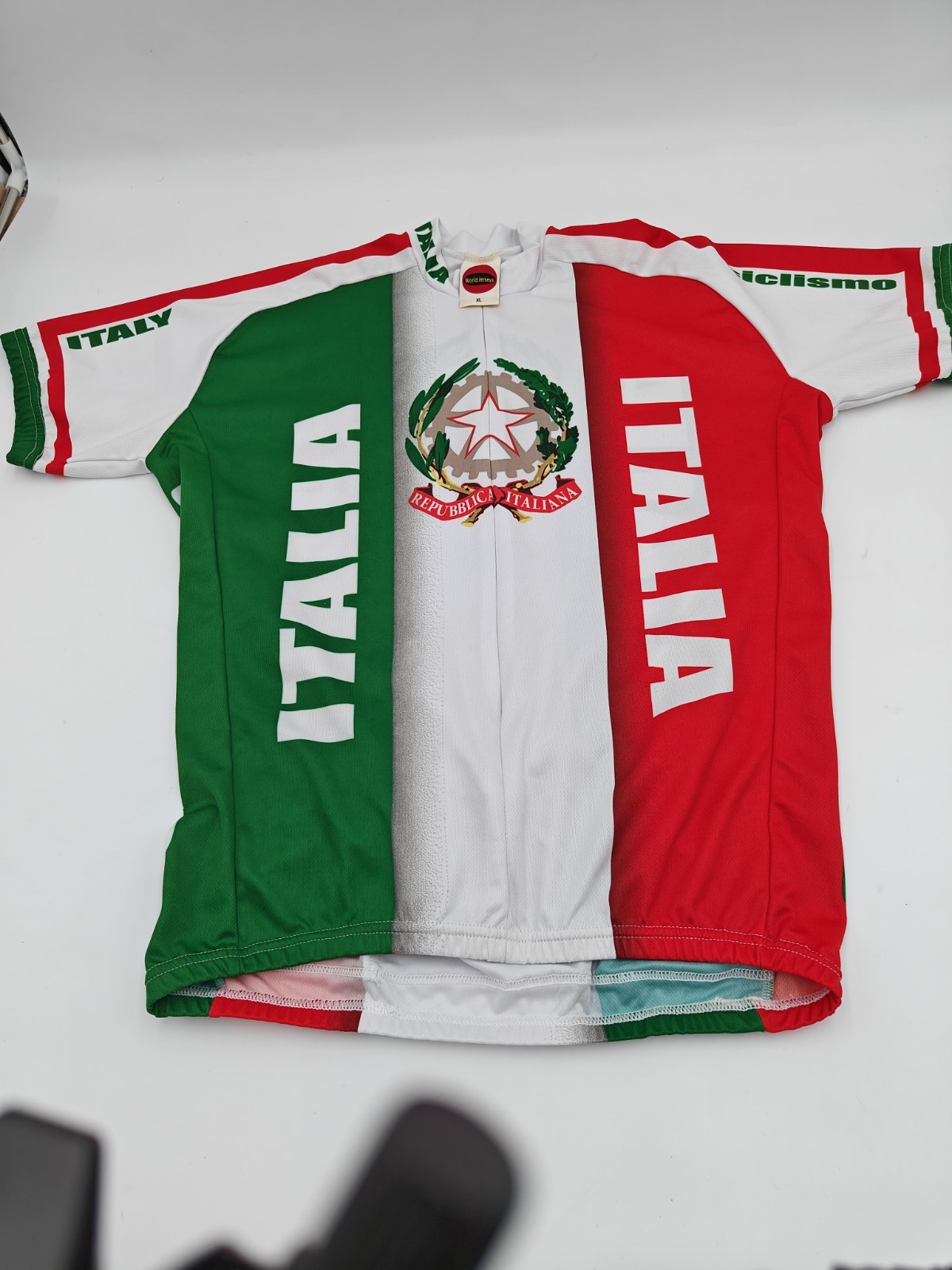 World Cycling Jersey Italia vintage Men’s XL Italian Flag Back Chest 42” Leng 26