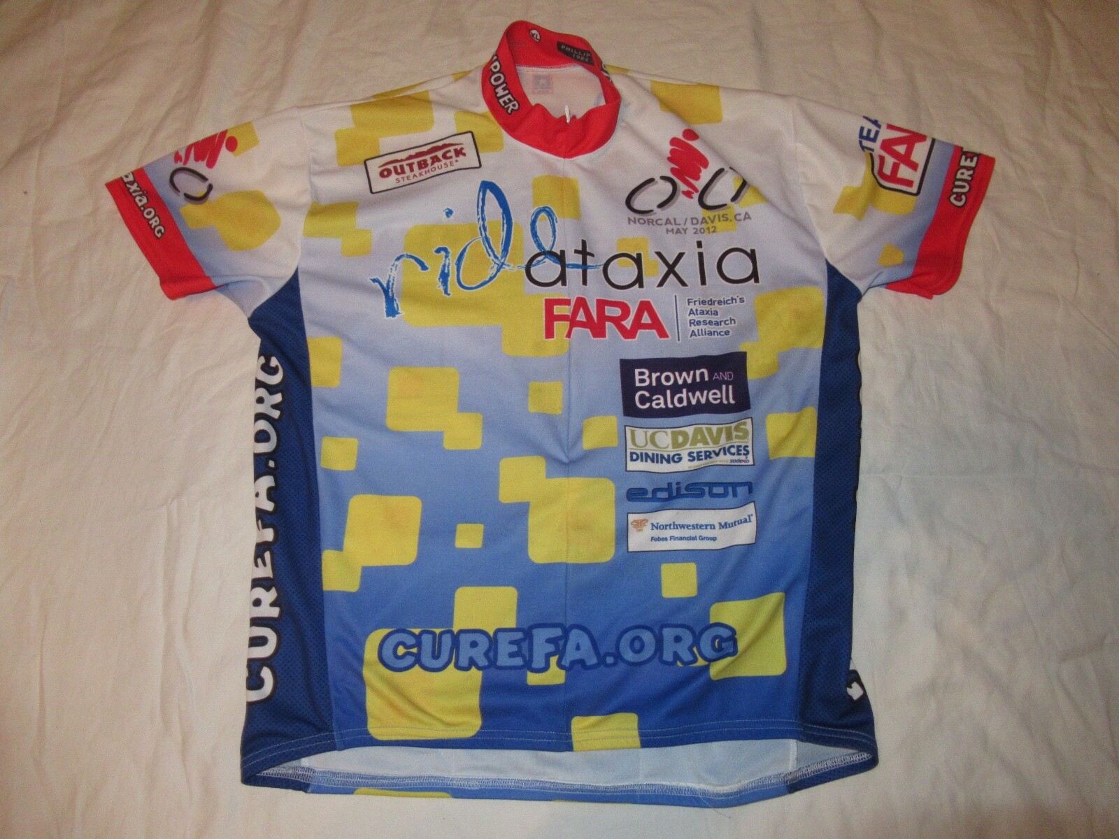 Mens Philips Blueshirt Co Biking Team Workout Shirt Zip Neck Size XL Clean!
