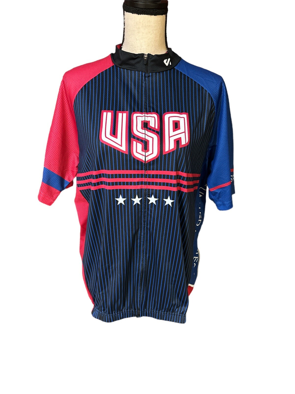 Wulibike Cycling Shirt NWT Striped Back Pockets Sz 2XL Unisex Stay Put Waist