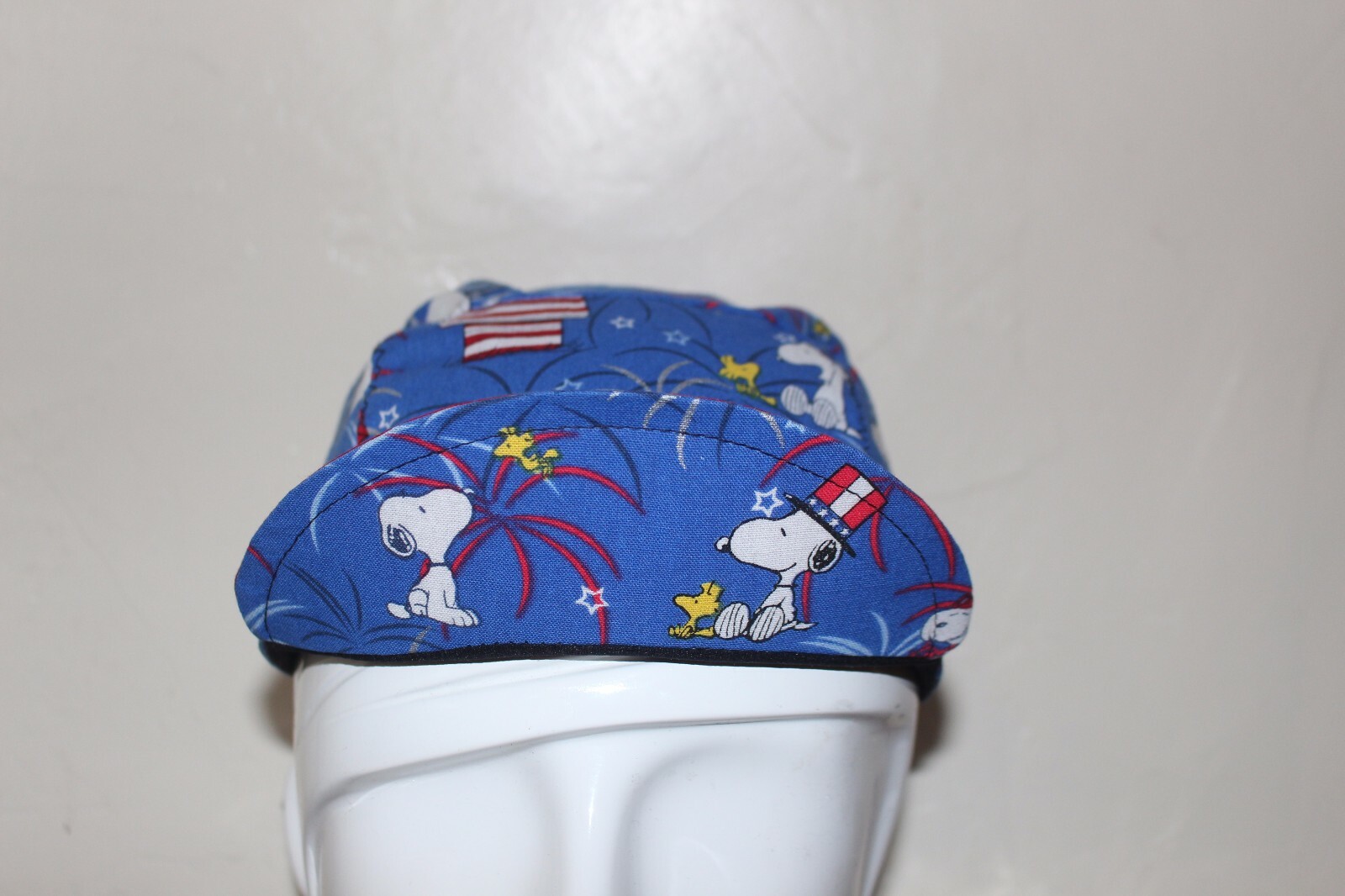 CYCLING CAP SNOOPY I AM AMERICAN 100% COTTON HANDMADE IN USA S M L