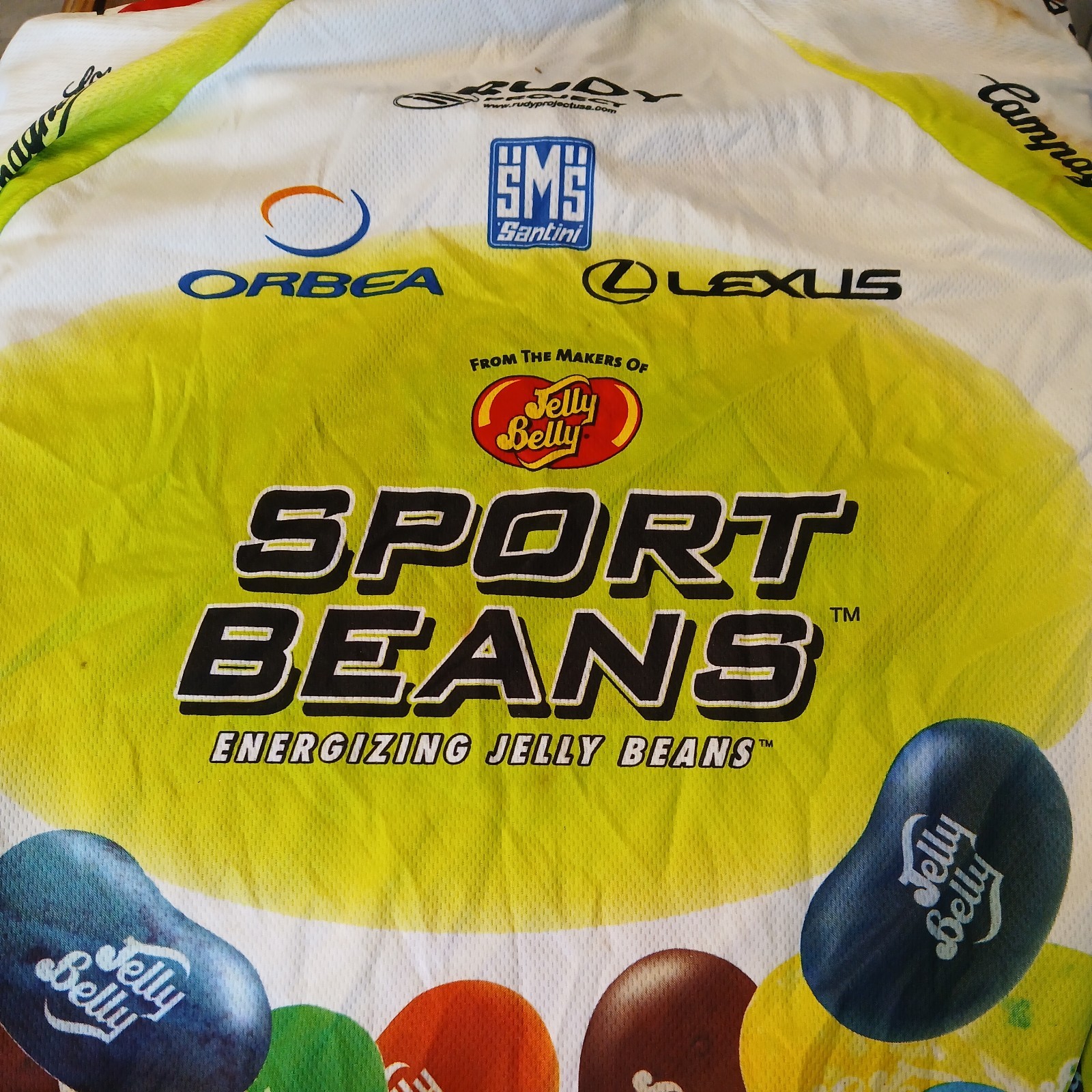 Santini Mens Bike Jersey Jelly Belly Pro Cycling Team Green Jelly Beans 3X
