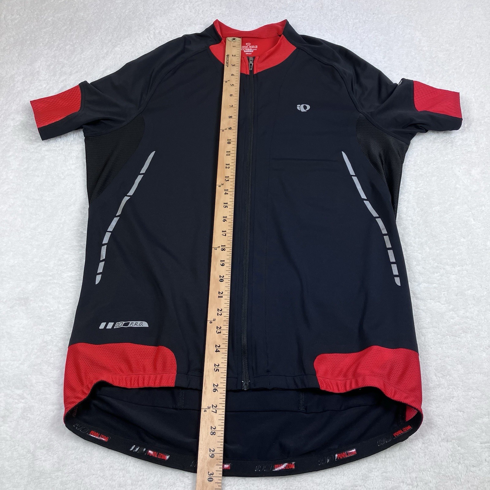 Pearl Izumi Mens Pro Series XL Short Sleeve Red Black Full Zip Cycling Jersey