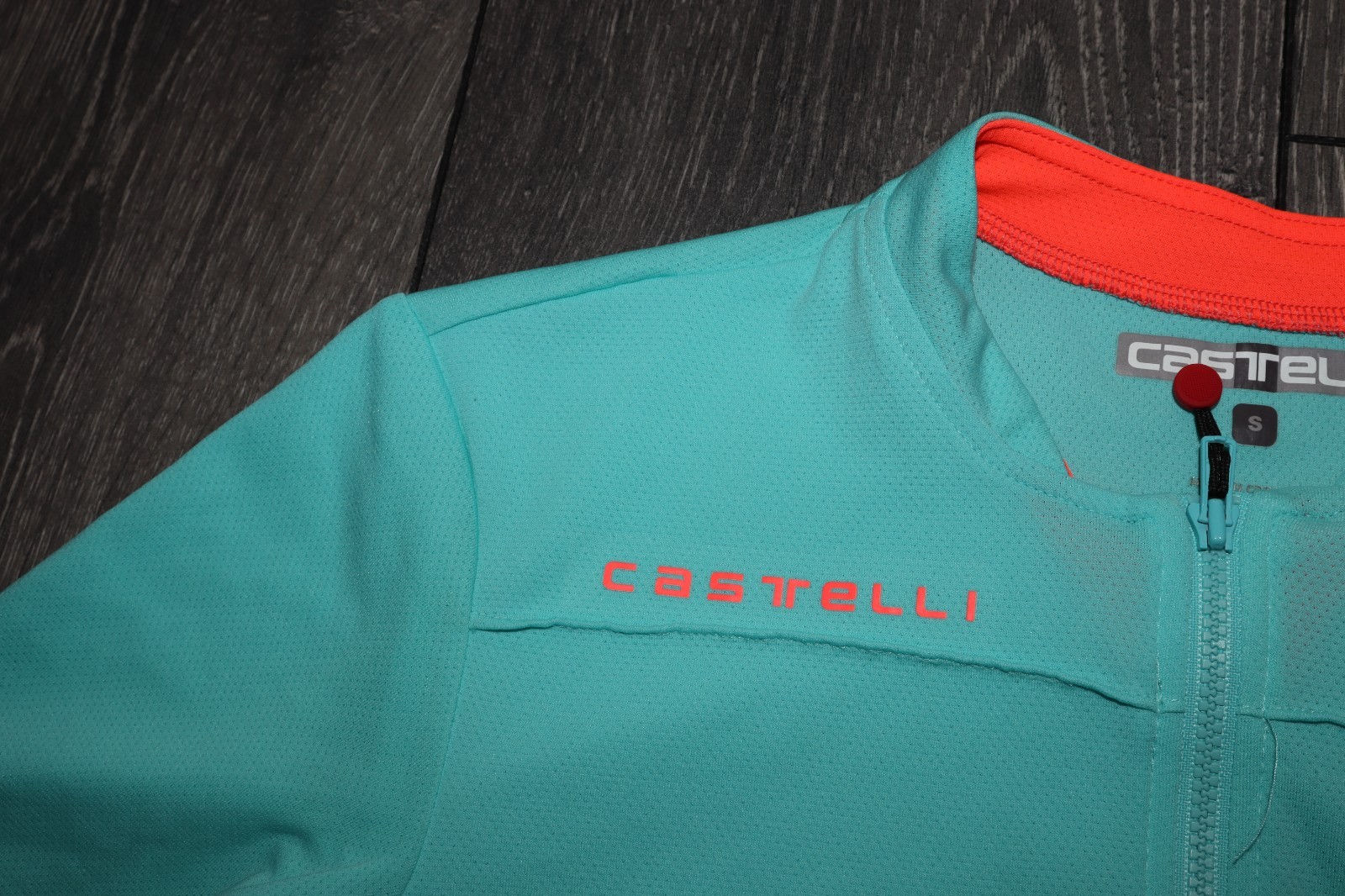 WOMEN’S SMALL CASTELLI CYCLING SHIRT JERSEY FULL ZIP BIKING BICYCLE TORQUOISE