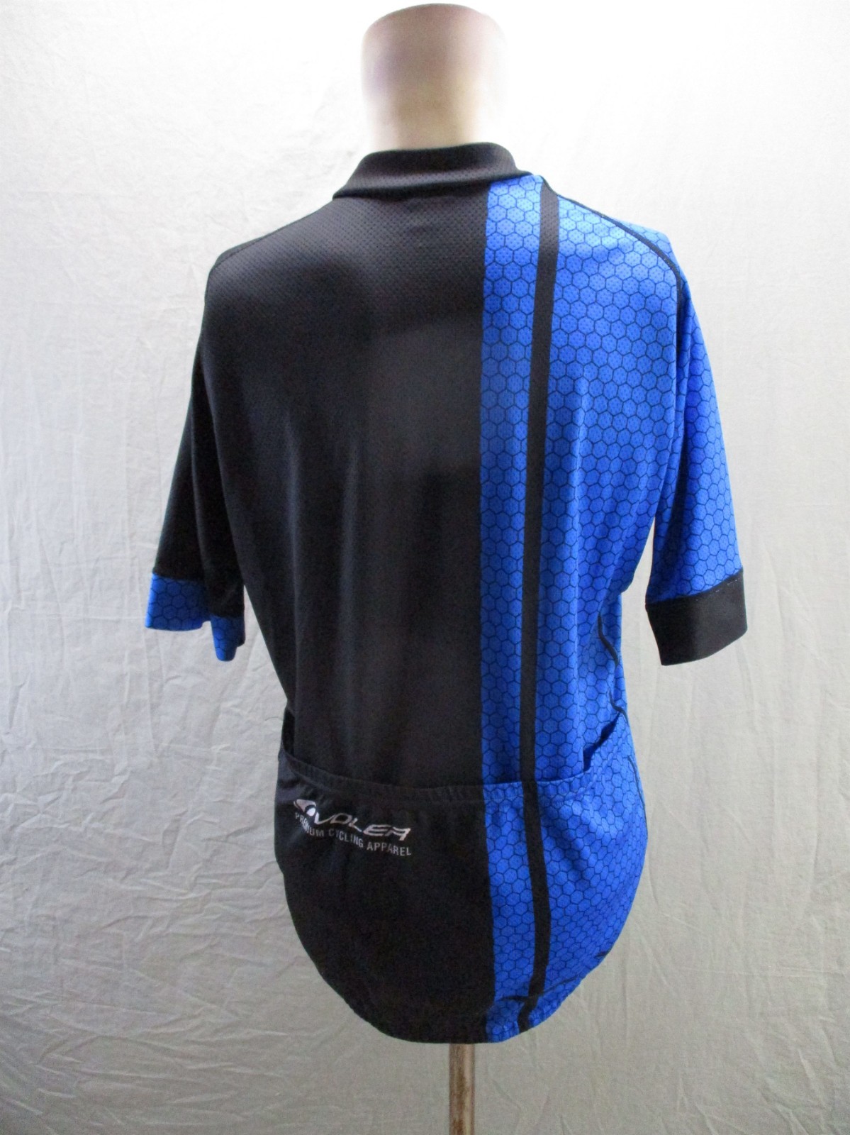 Voler Size ML Mens Blk Blue Cycling Full Zip Short Sleeve Stretch Jacket 719